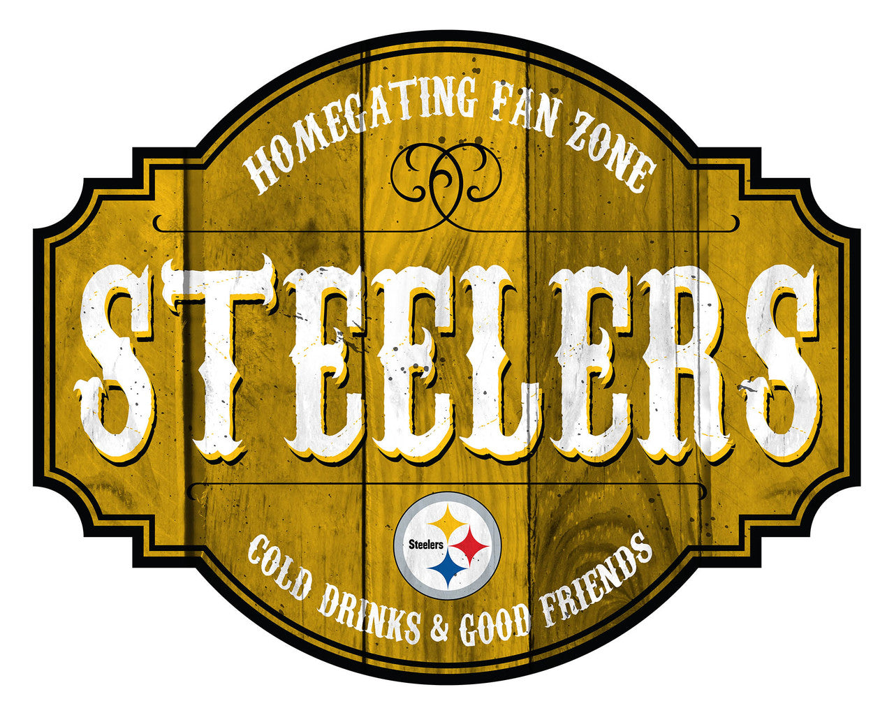 Pittsburgh Steelers Sign Wood 12 Inch Homegating Tavern - Sports Collectibles, Sports Memorabilia, Sports Fan Shop, Sports Gifts