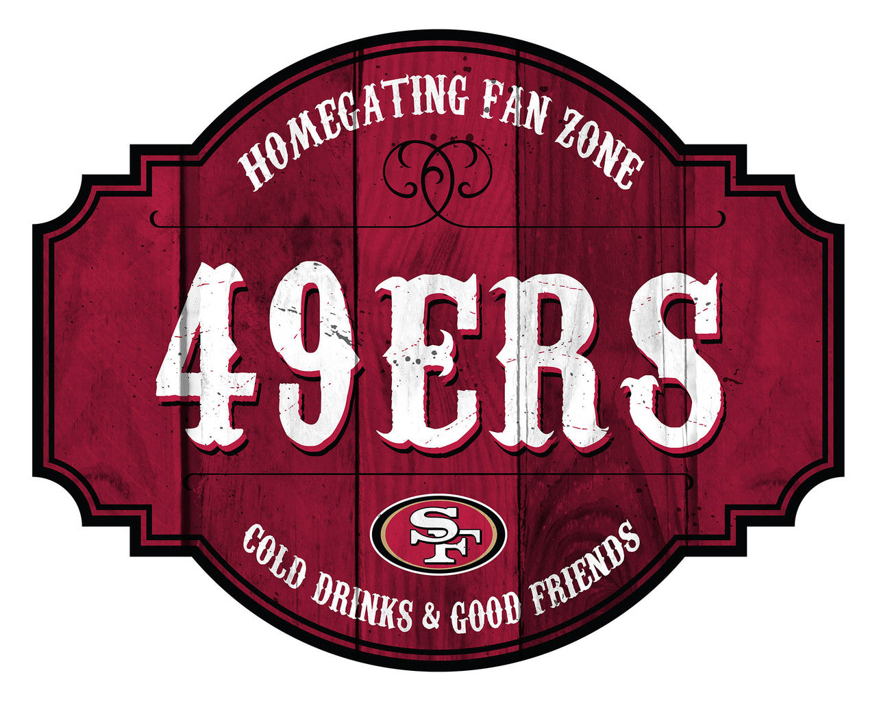 San Francisco 49ers Sign Wood 12 Inch Homegating Tavern - Sports Collectibles, Sports Memorabilia, Sports Fan Shop, Sports Gifts