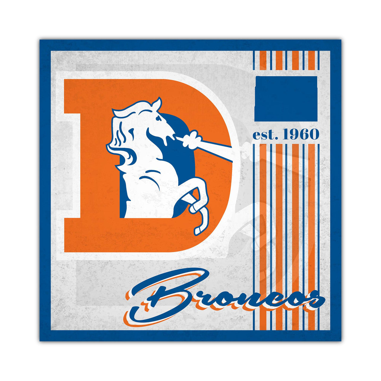 Denver Broncos Sign Wood 10x10 Album Design - Sports Collectibles, Sports Memorabilia, Sports Fan Shop, Sports Gifts