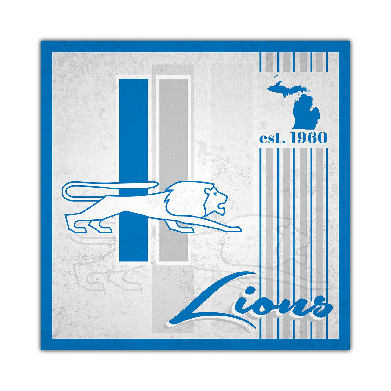 Detroit Lions Sign Wood 10x10 Album Design - Sports Collectibles, Sports Memorabilia, Sports Fan Shop, Sports Gifts