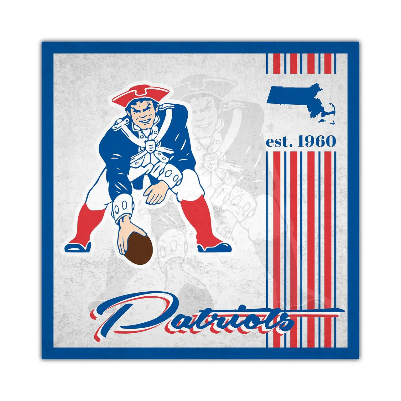 New England Patriots Sign Wood 10x10 Album Design - Sports Collectibles, Sports Memorabilia, Sports Fan Shop, Sports Gifts