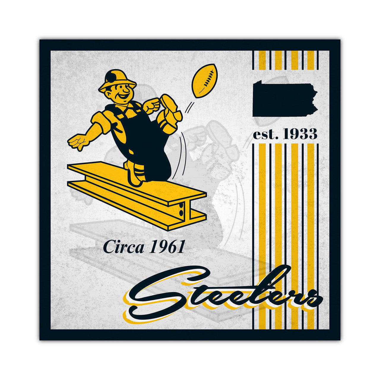 Pittsburgh Steelers Sign Wood 10x10 Album Design - Sports Collectibles, Sports Memorabilia, Sports Fan Shop, Sports Gifts