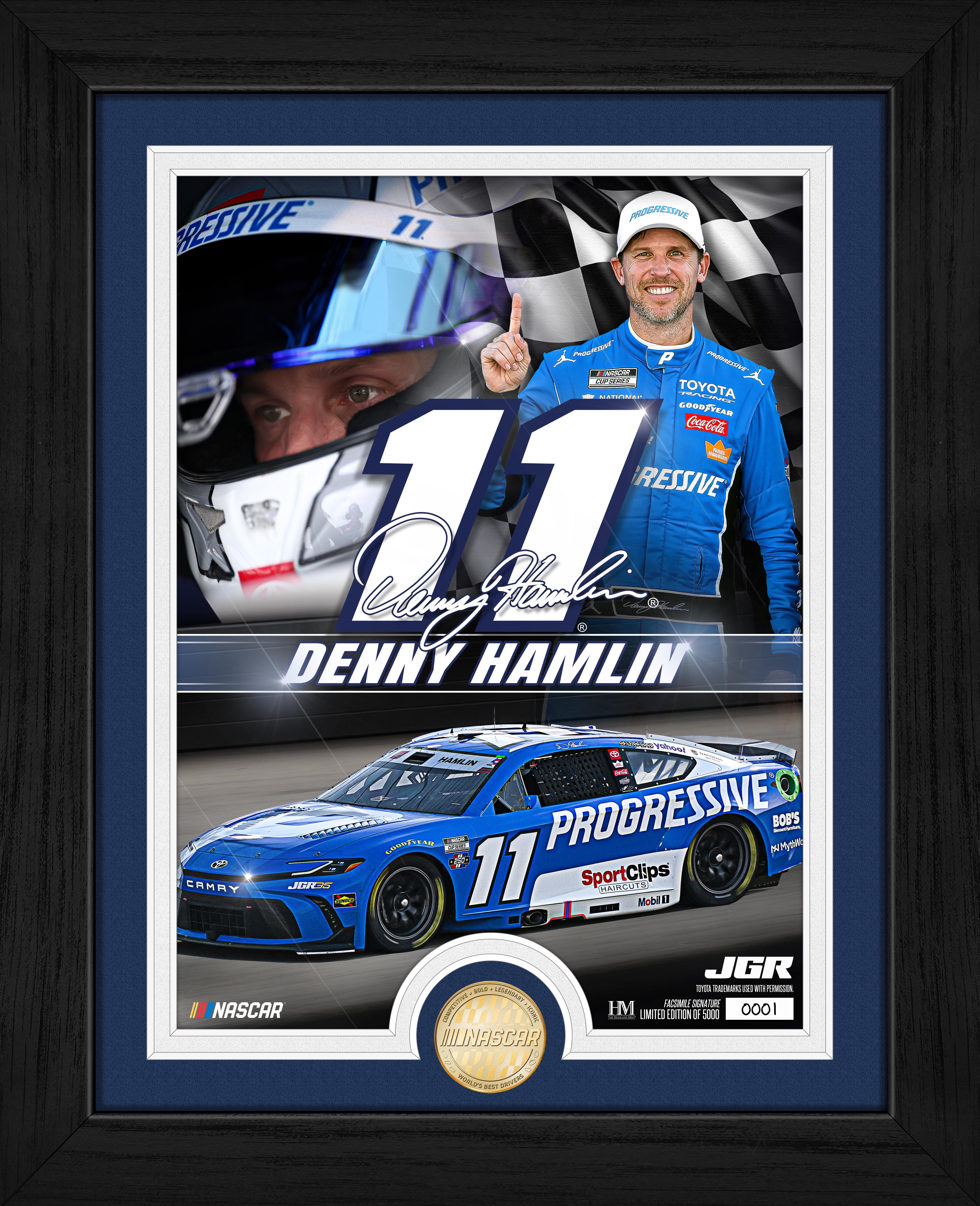NASCAR Denny Hamlin Gibbs Bronze Coin Photo Mint