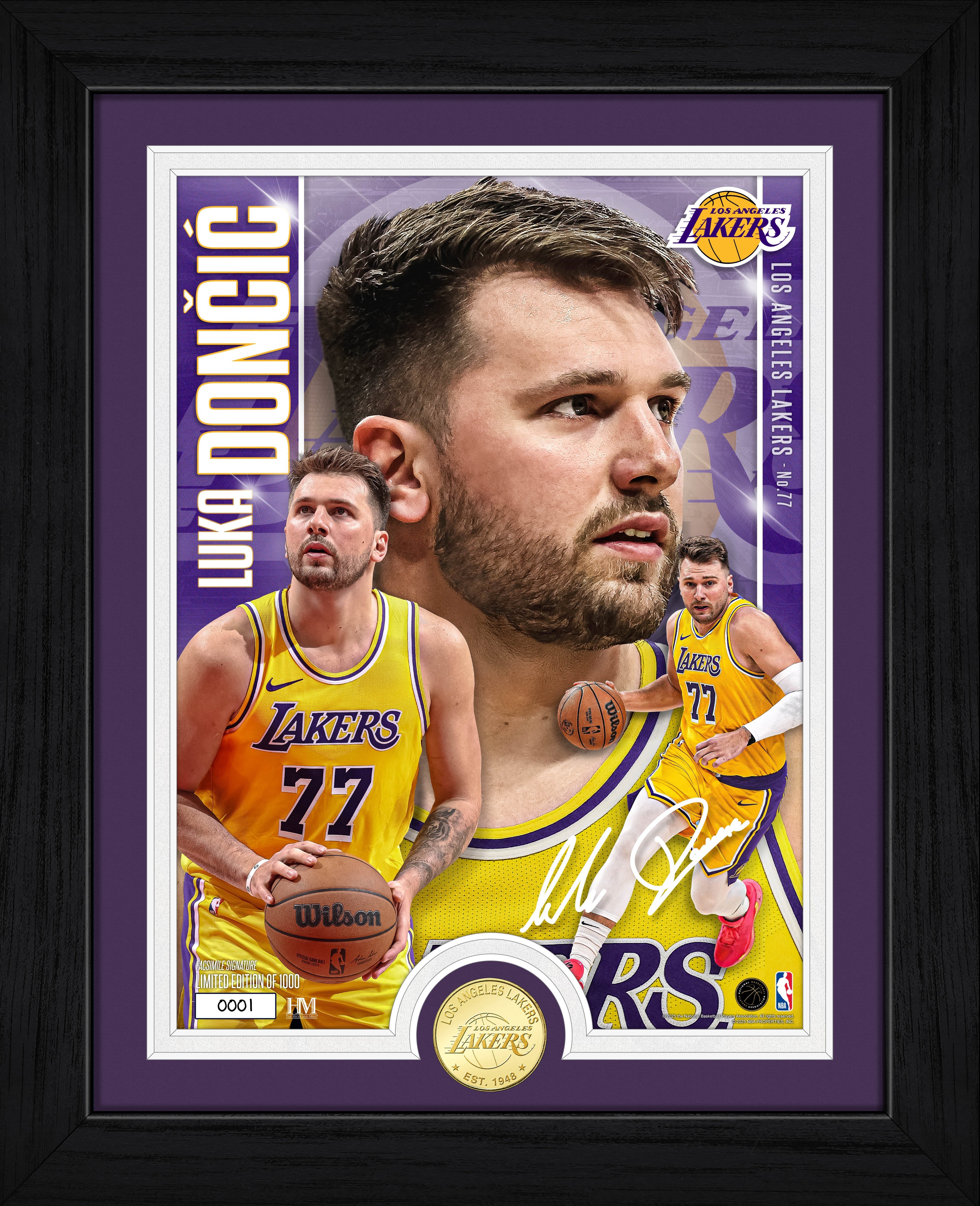 Luka Doncic Los Angeles Lakers Bronze Coin Artist Proof Photo Mint
