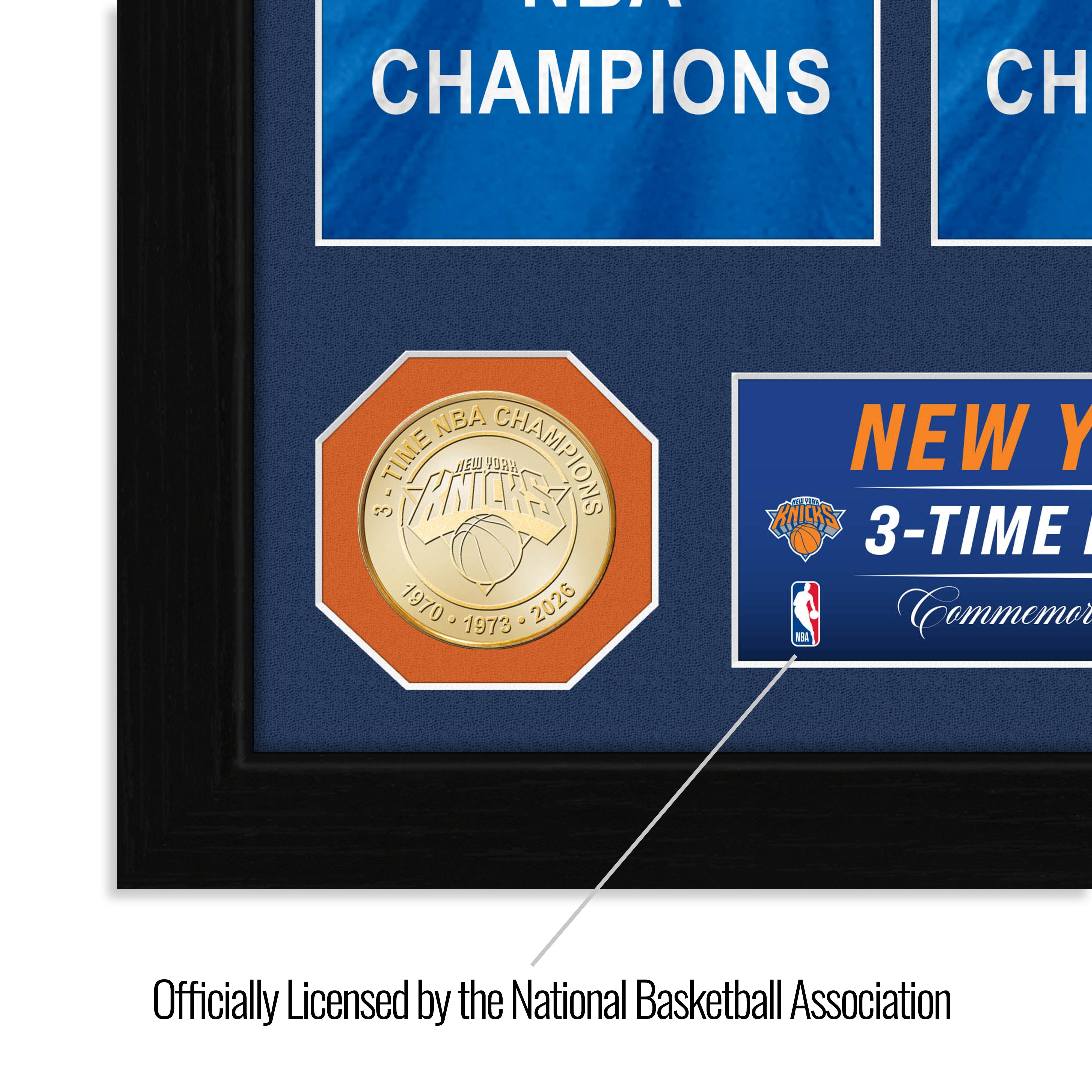 New York Knicks 3-Time Banner Bronze Coin Photo Mint - Sports Gifts, Sports Memorabilia, Sports Collectibles, Fan Shop