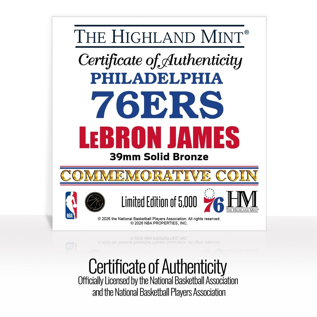 LeBron James 76ers Bronze Color Coin - Sports Gifts, Sports Memorabilia, Sports Collectibles, Fan Shop