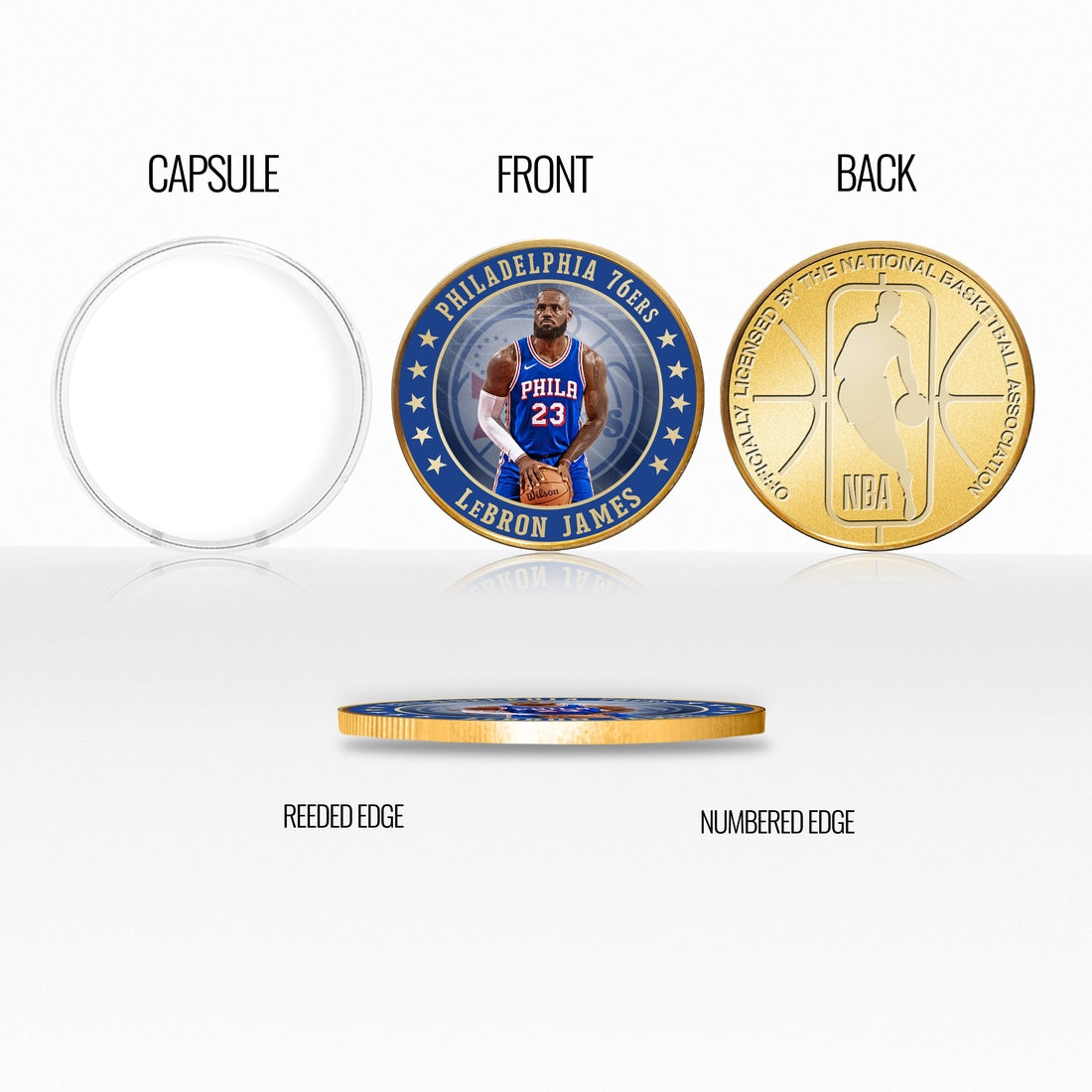 LeBron James 76ers Bronze Color Coin - Sports Gifts, Sports Memorabilia, Sports Collectibles, Fan Shop