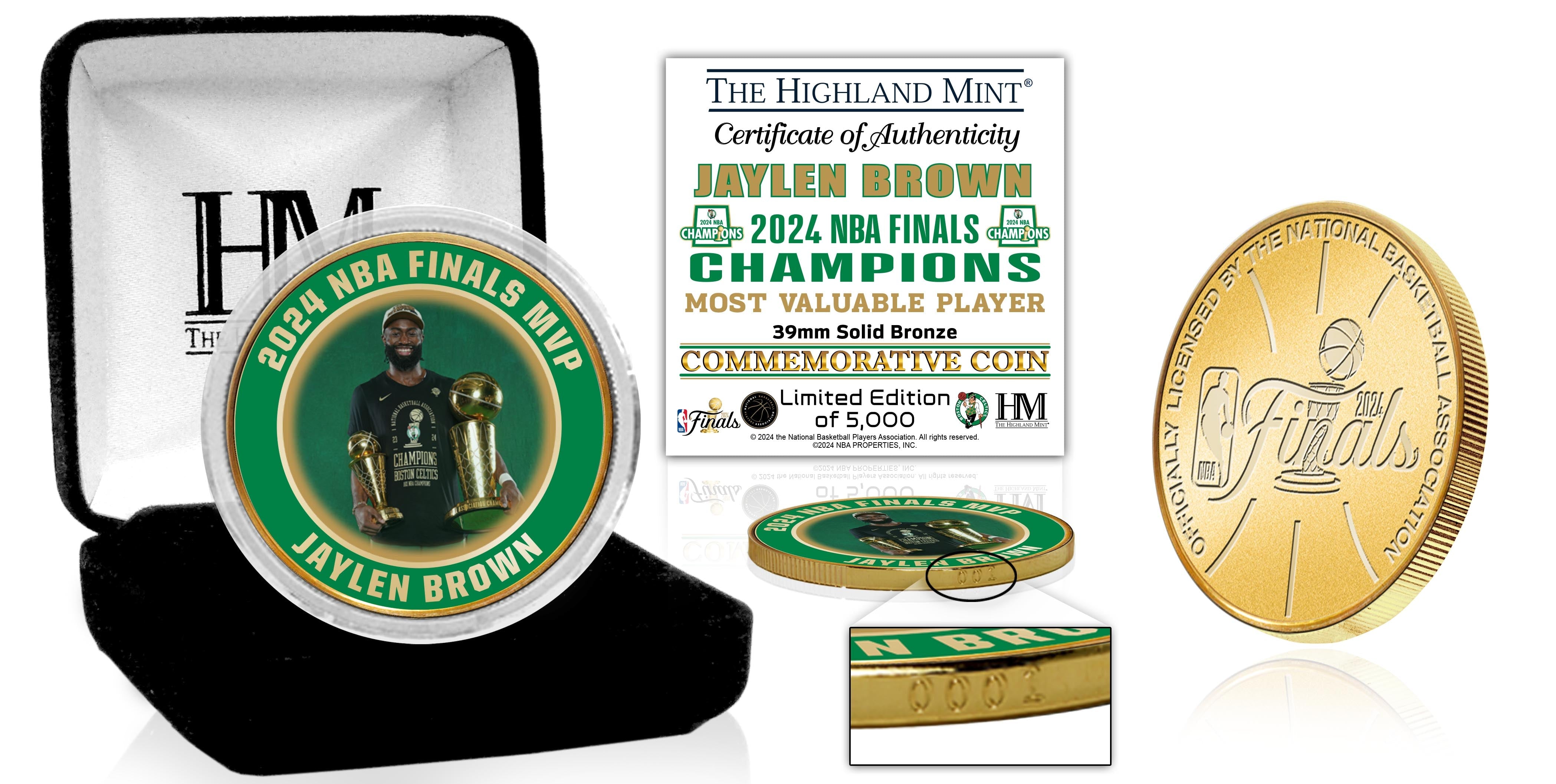 Jaylen Brown Boston Celtics 2024 NBA Finals MVP Bronze Coin - Sports Collectibles, Sports Memorabilia, Sports Fan Shop, Sports Gifts