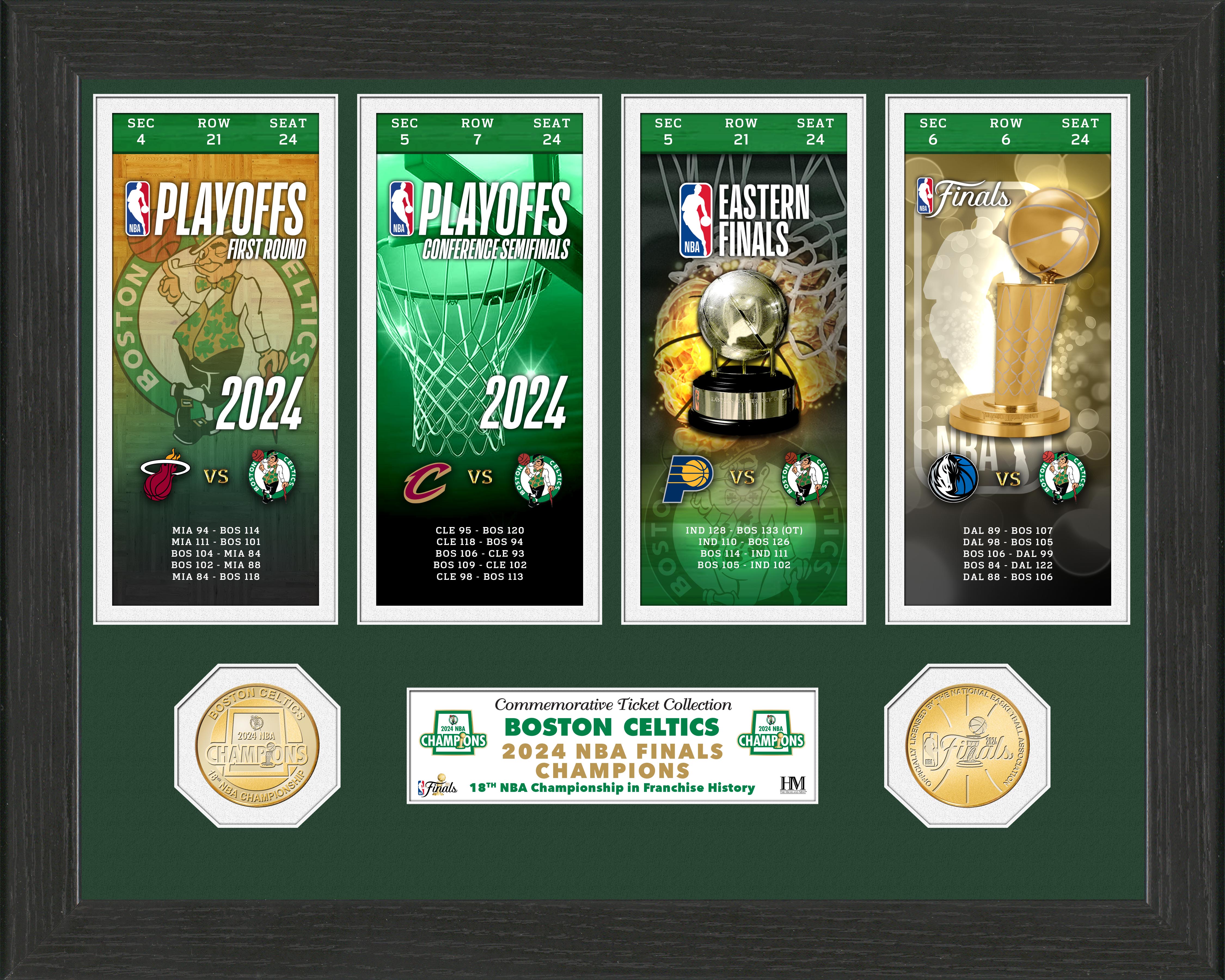 Boston Celtics 2024 NBA Finals Ticket Collection Bronze Coin Photo Mint - Sports Collectibles, Sports Memorabilia, Sports Fan Shop, Sports Gifts