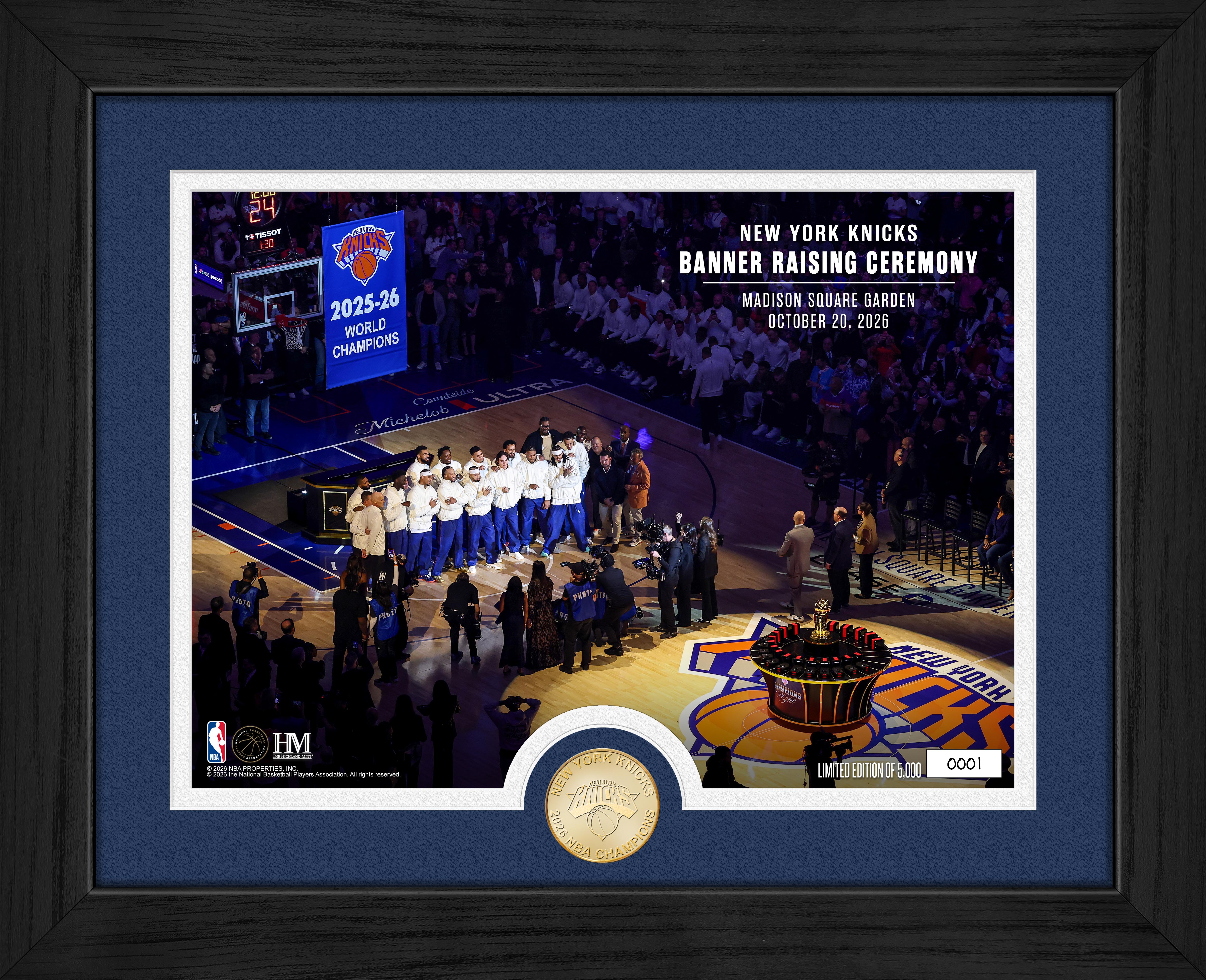 New York Knicks 2026 NBA Champions Banner Raising Ceremony Bronze Coin Photo Mint
