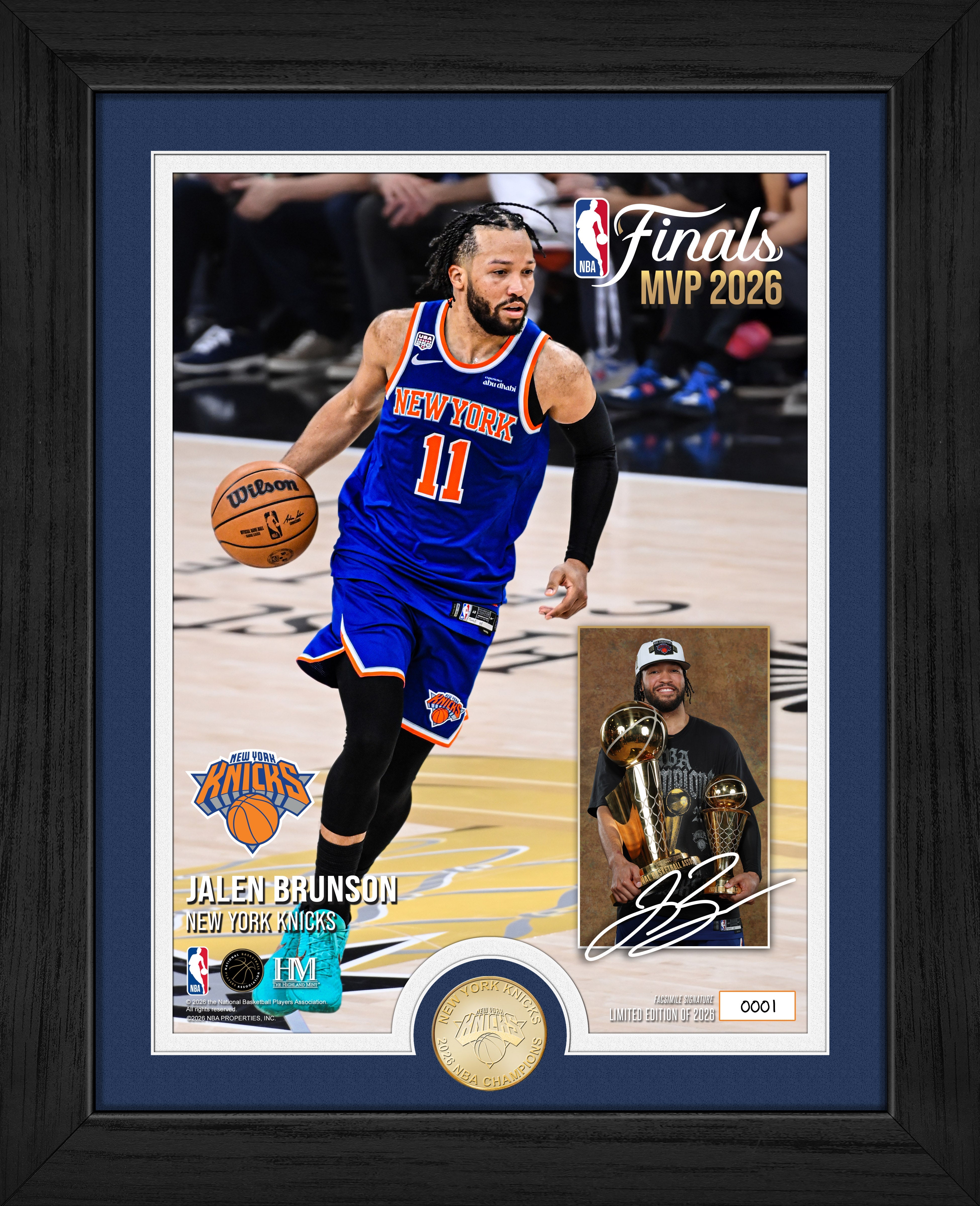 Jalen Brunson New York Knicks 2026 NBA Finals MVP Award Bronze Coin Photo Mint
