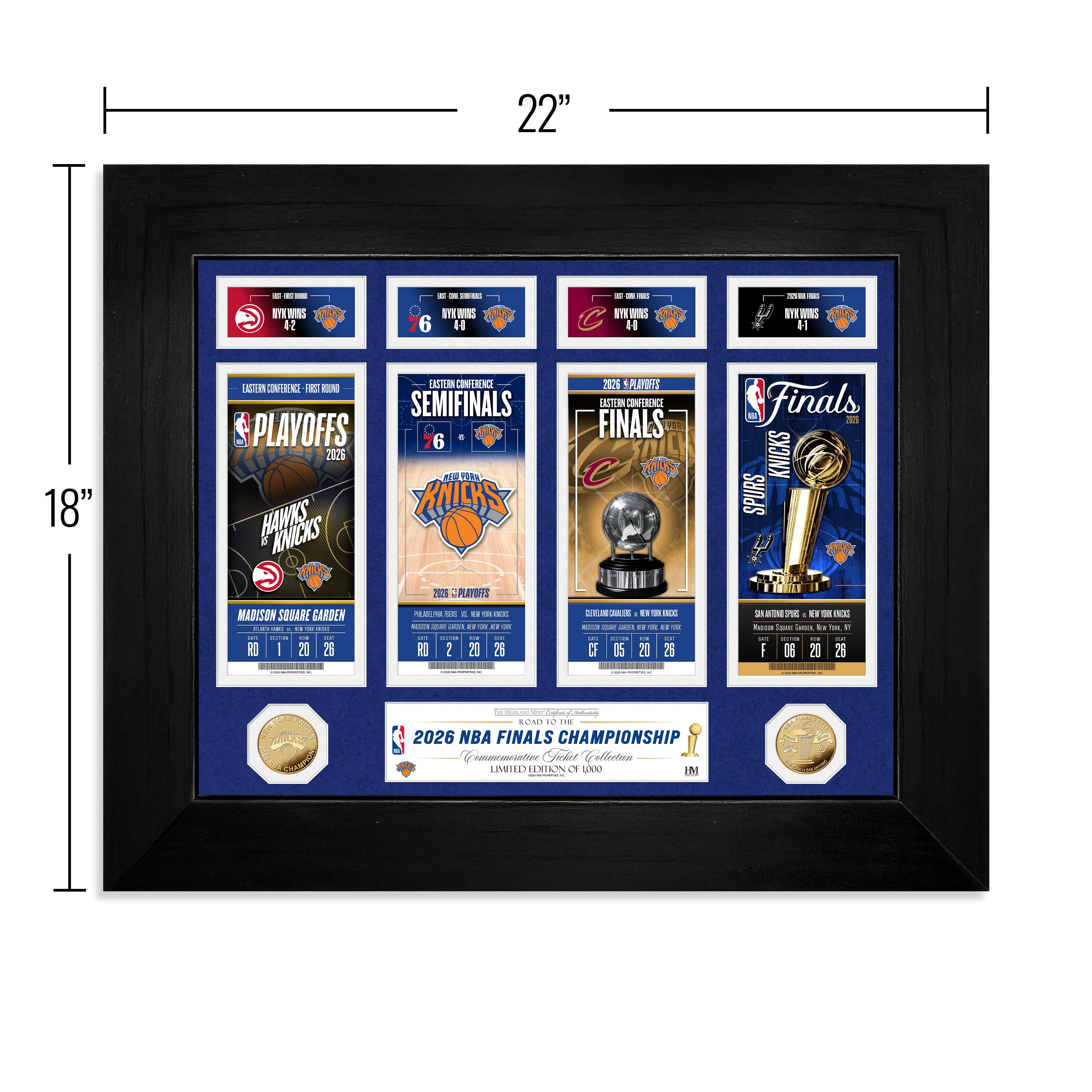 New York Knicks Deluxe 2026 Road to the NBA Championship Gold Coin Ticket Collection - Sports Gifts, Sports Memorabilia, Sports Collectibles, Fan Shop