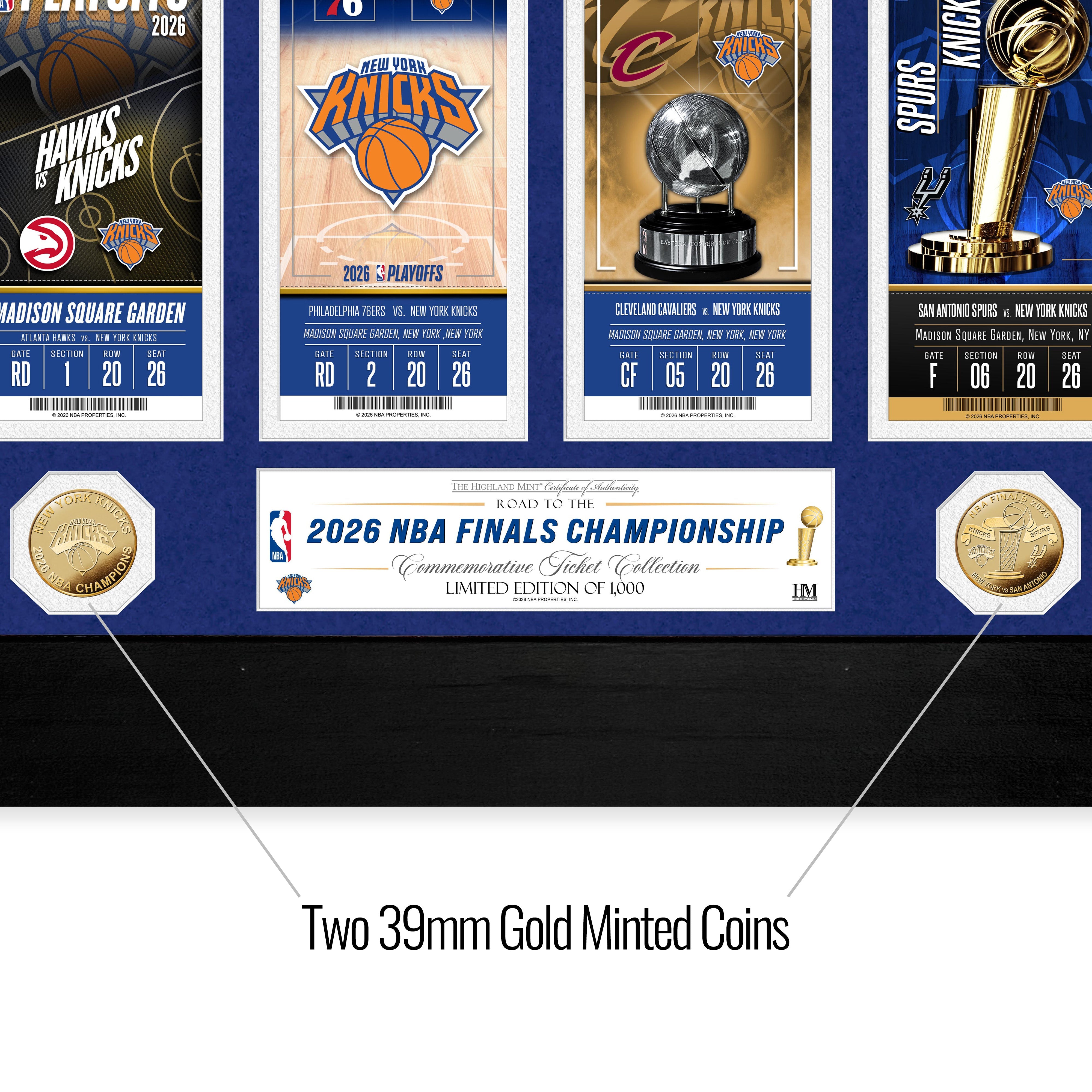 New York Knicks Deluxe 2026 Road to the NBA Championship Gold Coin Ticket Collection - Sports Gifts, Sports Memorabilia, Sports Collectibles, Fan Shop