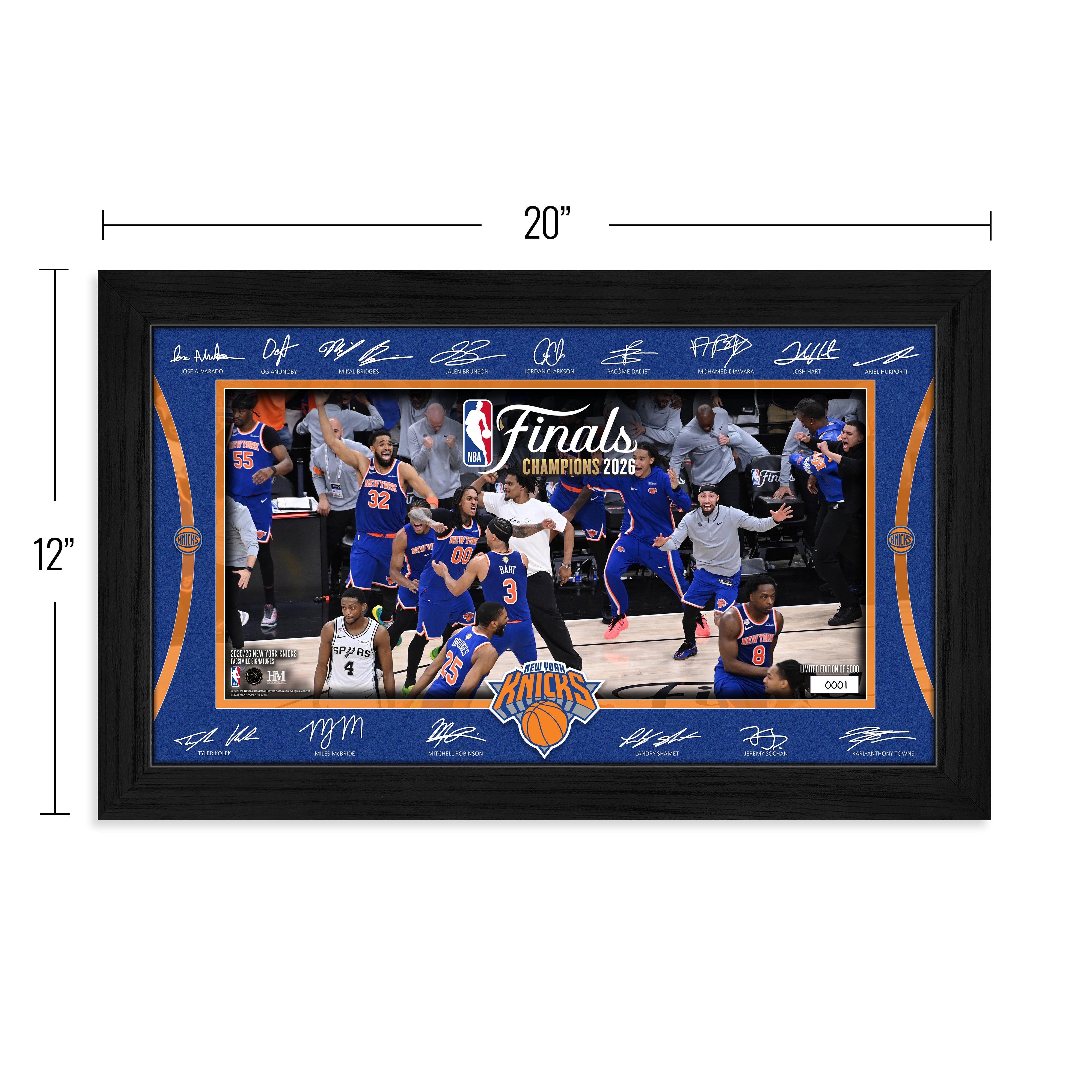 New York Knicks 2026 NBA Champions Celebration Signature Frame - Sports Gifts, Sports Memorabilia, Sports Collectibles, Fan Shop