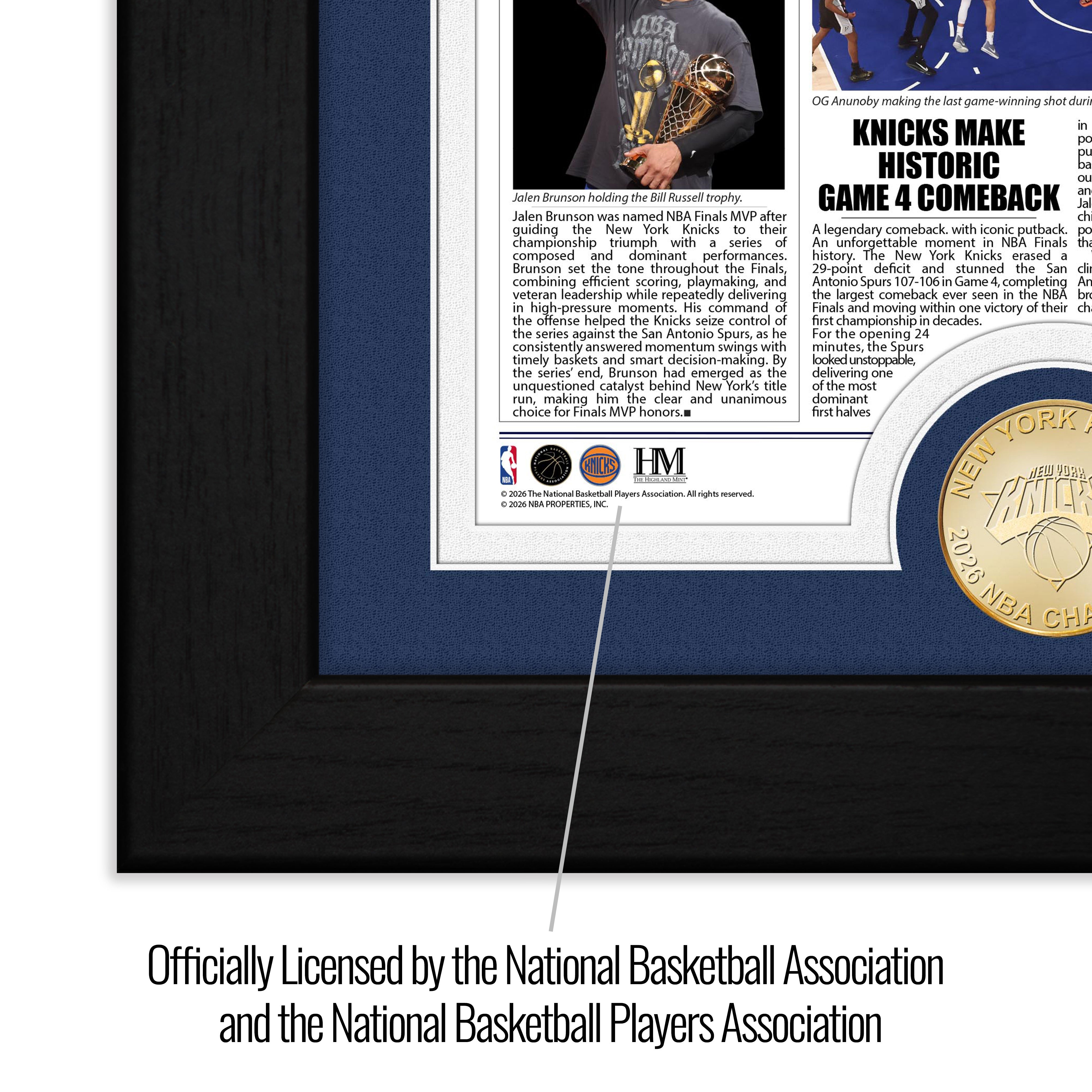 New York Knicks 2026 NBA Champions Front Page News Bronze Coin Photo Mint - Sports Gifts, Sports Memorabilia, Sports Collectibles, Fan Shop