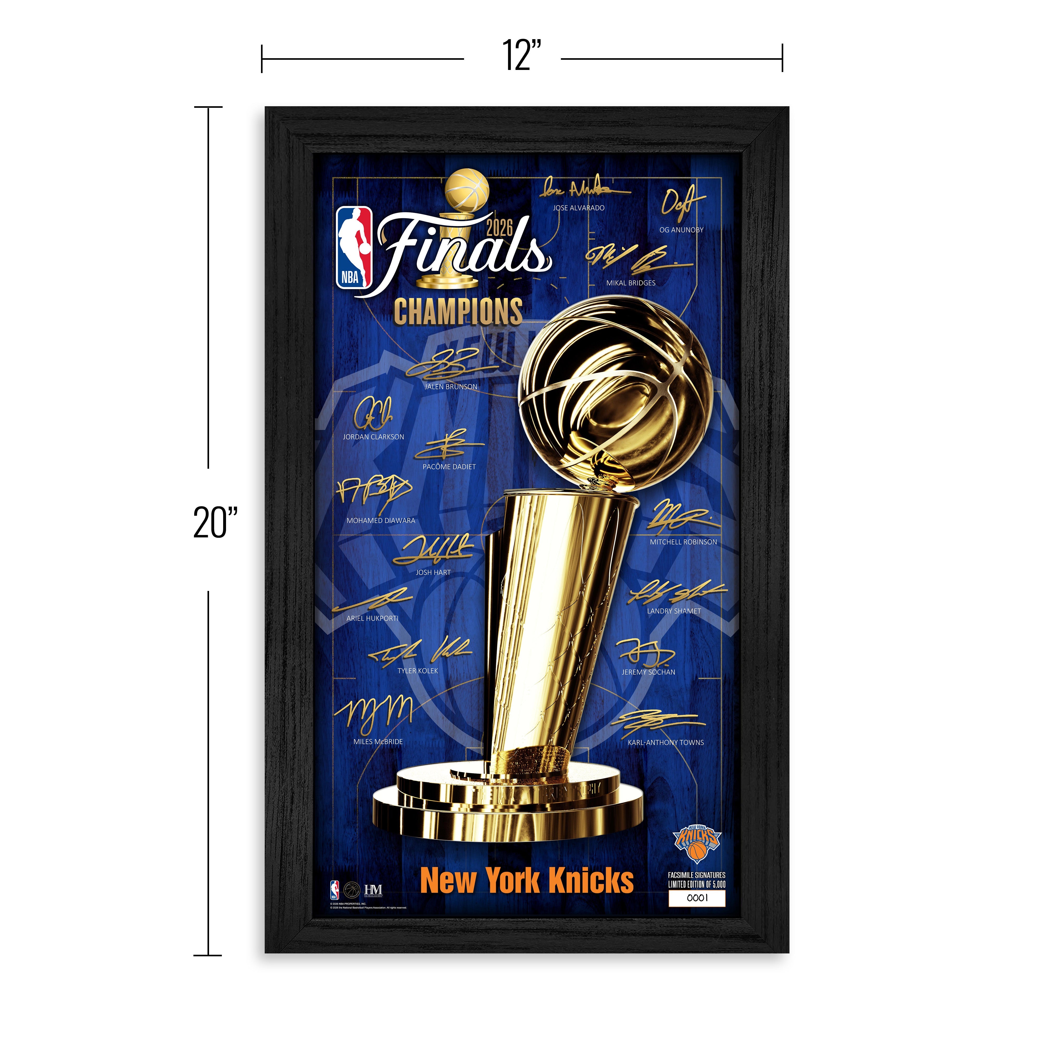 New York Knicks 2026 NBA Champions Signature Frame - Sports Gifts, Sports Memorabilia, Sports Collectibles, Fan Shop