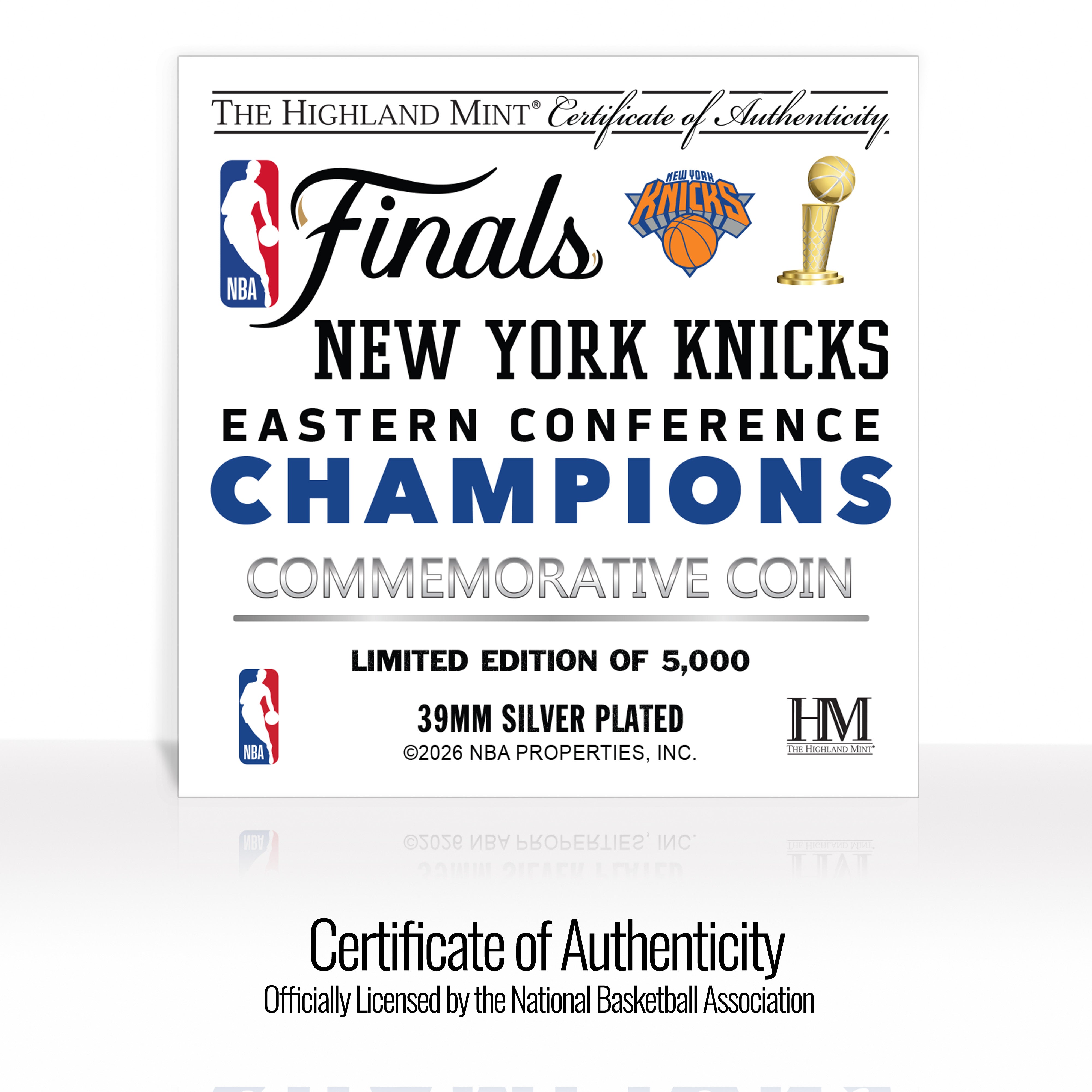 New York Knicks 2026 NBA Eastern Conference Champions Silver Coin - Sports Gifts, Sports Memorabilia, Sports Collectibles, Fan Shop