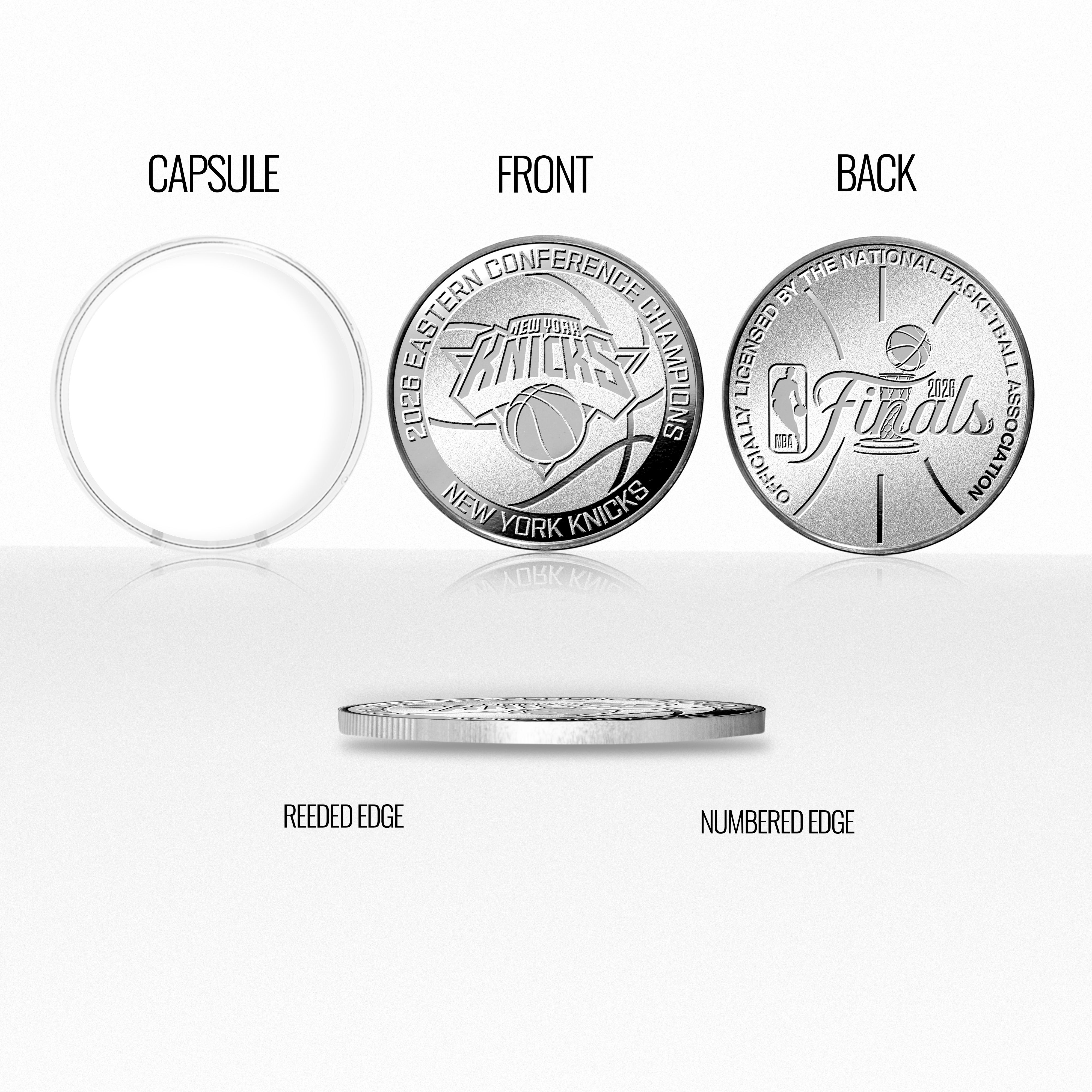 New York Knicks 2026 NBA Eastern Conference Champions Silver Coin - Sports Gifts, Sports Memorabilia, Sports Collectibles, Fan Shop
