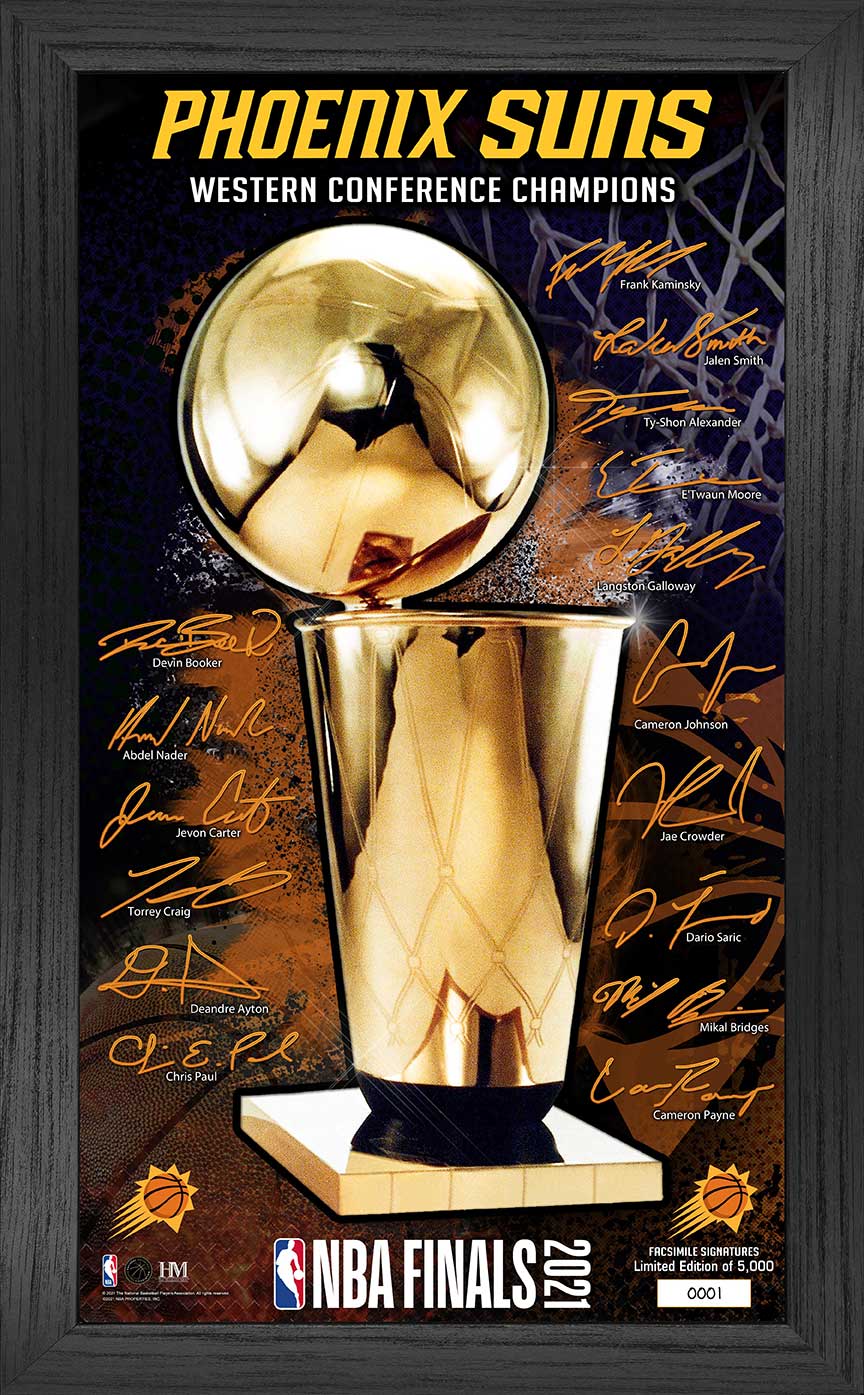 Phoenix Suns 2021 NBA Finals Signature Trophy Print Frame - Sports Collectibles, Sports Memorabilia, Sports Fan Shop, Sports Gifts