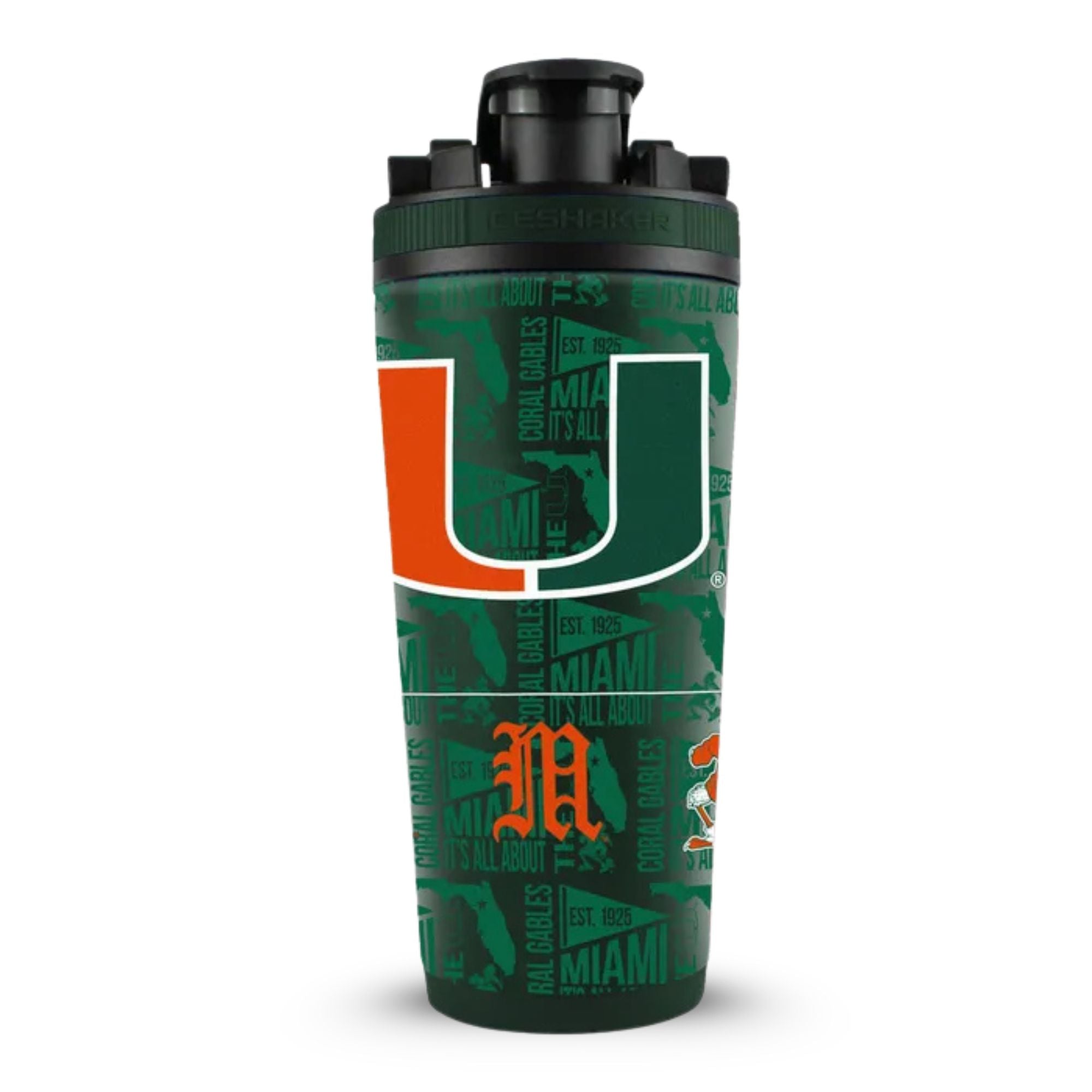 Officially Licensed University of Miami 26oz Ice Shaker - Sports Gifts, Sports Memorabilia, Sports Collectibles, Fan Shop
