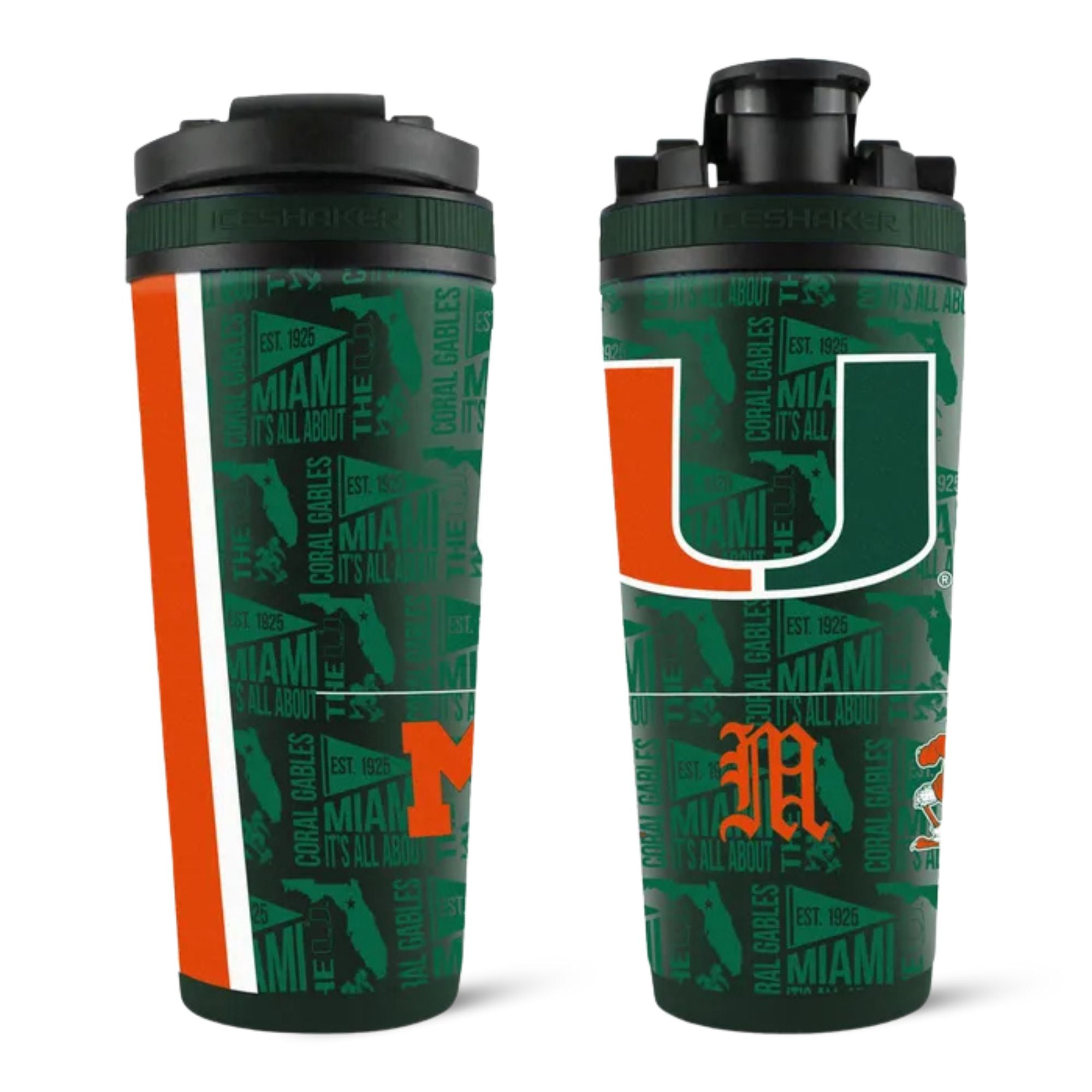 Officially Licensed University of Miami 26oz Ice Shaker - Sports Gifts, Sports Memorabilia, Sports Collectibles, Fan Shop