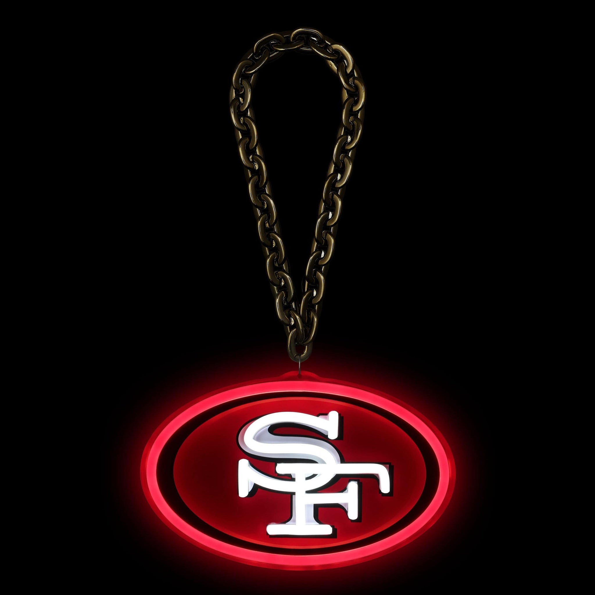 San Francisco 49ers Neon Light Up Big Logo Chain - Sports Collectibles, Sports Memorabilia, Sports Fan Shop, Sports Gifts