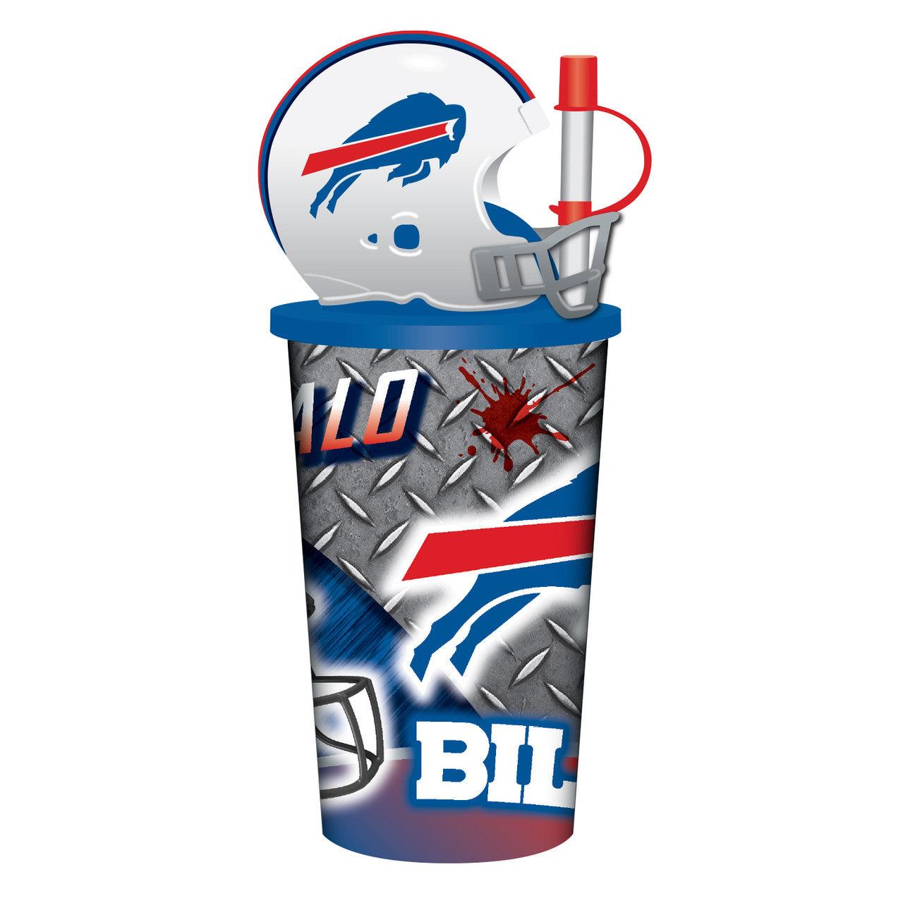 Buffalo Bills Helmet Cup 32oz Plastic with Straw - Sports Collectibles, Sports Memorabilia, Sports Fan Shop, Sports Gifts
