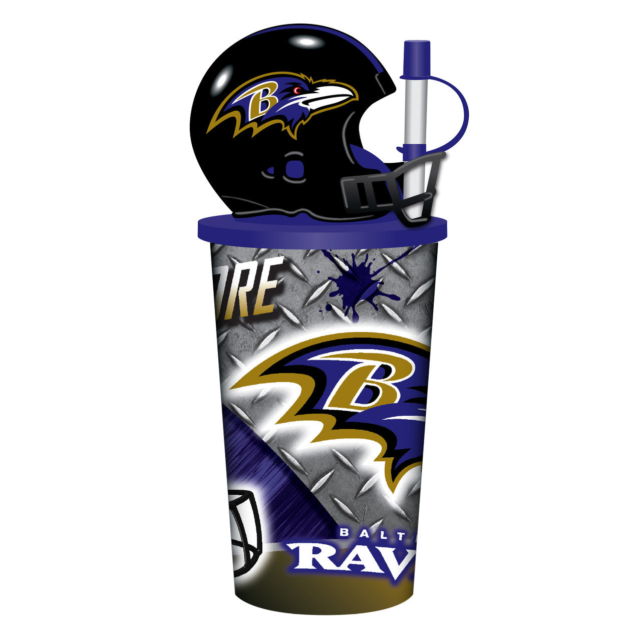 Baltimore Ravens Helmet Cup 32oz Plastic with Straw - Sports Collectibles, Sports Memorabilia, Sports Fan Shop, Sports Gifts