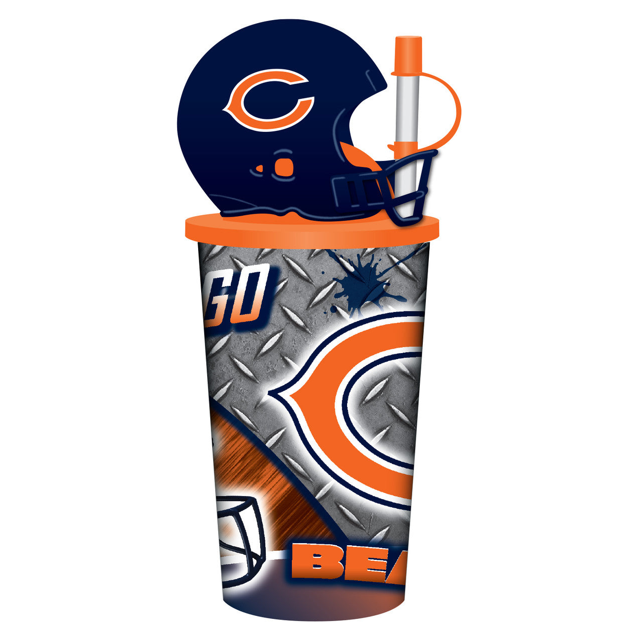 Chicago Bears Helmet Cup 32oz Plastic with Straw - Sports Collectibles, Sports Memorabilia, Sports Fan Shop, Sports Gifts