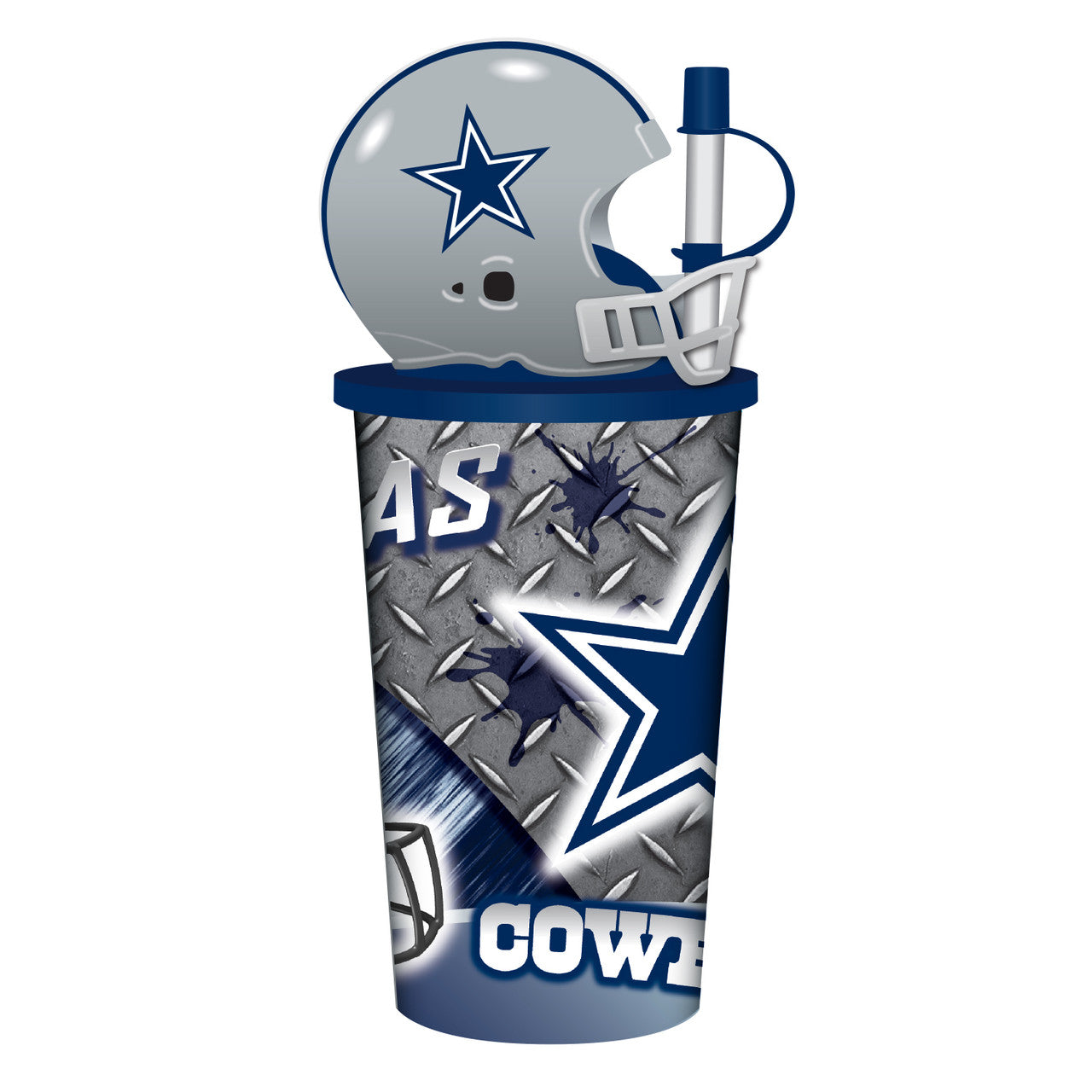 Dallas Cowboys Helmet Cup 32oz Plastic with Straw - Sports Collectibles, Sports Memorabilia, Sports Fan Shop, Sports Gifts