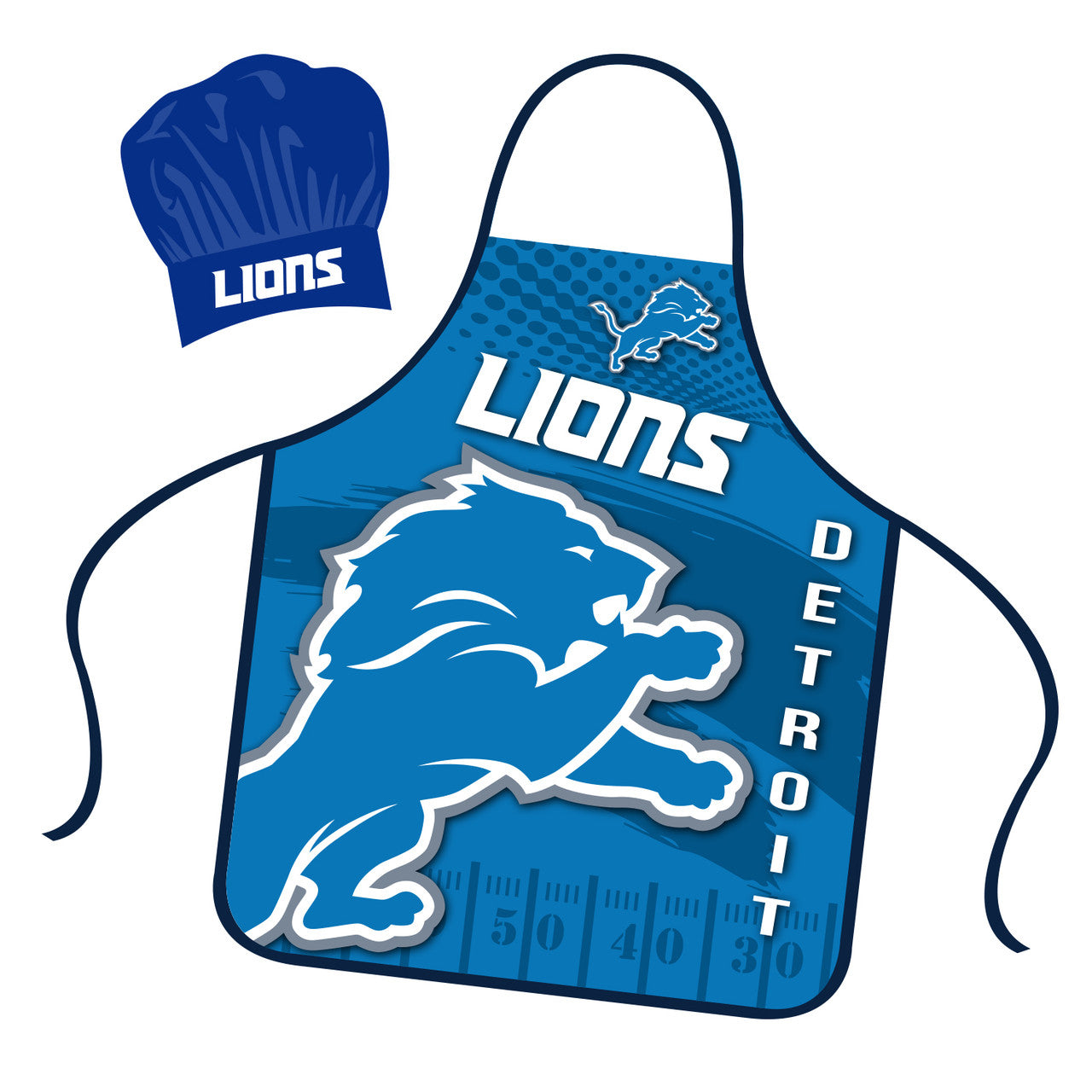 Detroit Lions Chef Hat and Apron Set - Sports Collectibles, Sports Memorabilia, Sports Fan Shop, Sports Gifts