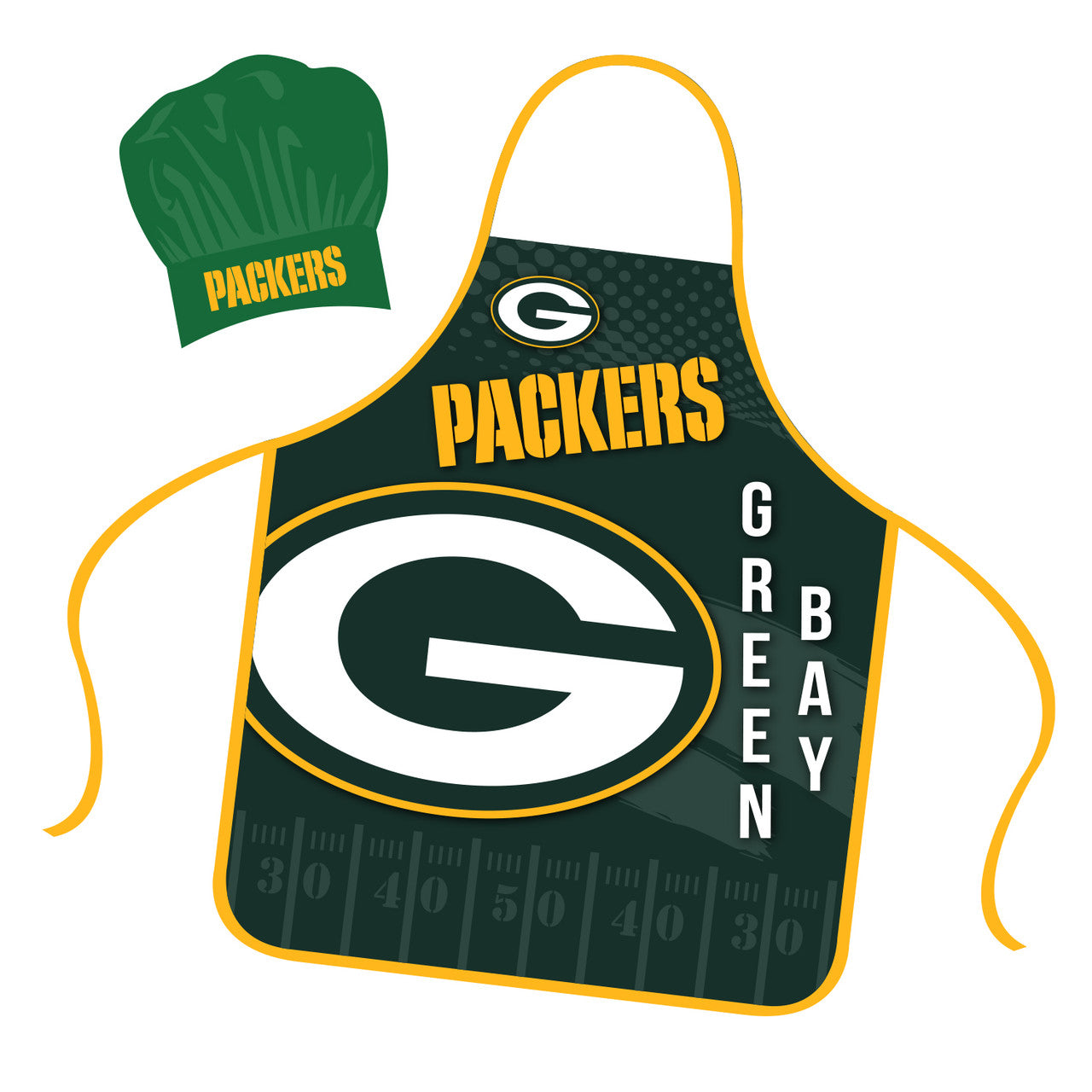 Green Bay Packers Chef Hat and Apron Set - Sports Collectibles, Sports Memorabilia, Sports Fan Shop, Sports Gifts