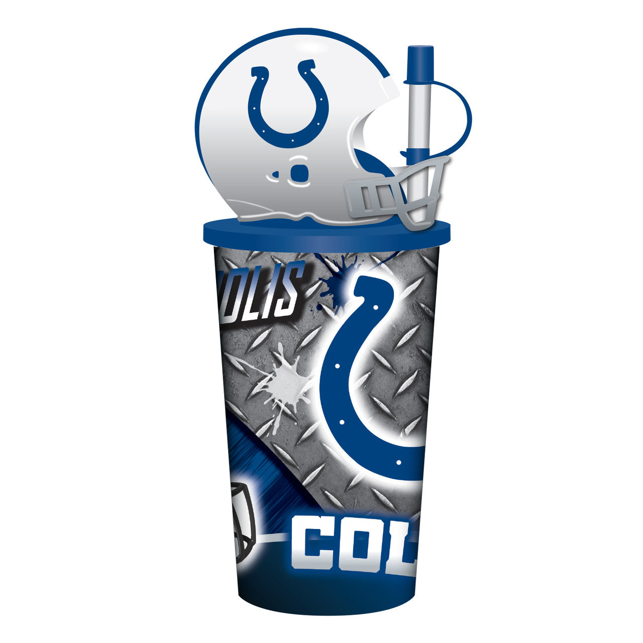 Indianapolis Colts Helmet Cup 32oz Plastic with Straw - Sports Collectibles, Sports Memorabilia, Sports Fan Shop, Sports Gifts