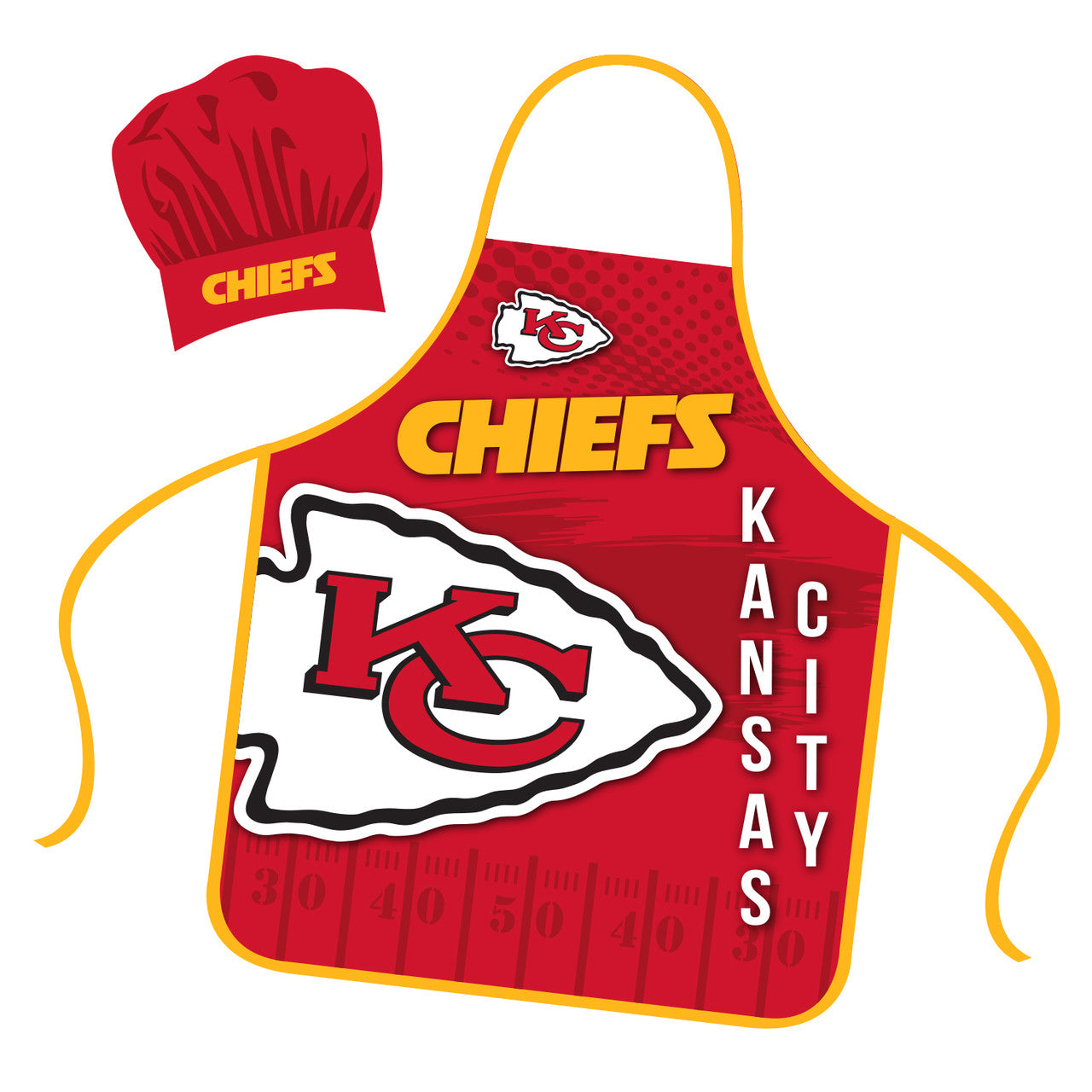 Kansas City Chiefs Chef Hat and Apron Set - Sports Collectibles, Sports Memorabilia, Sports Fan Shop, Sports Gifts