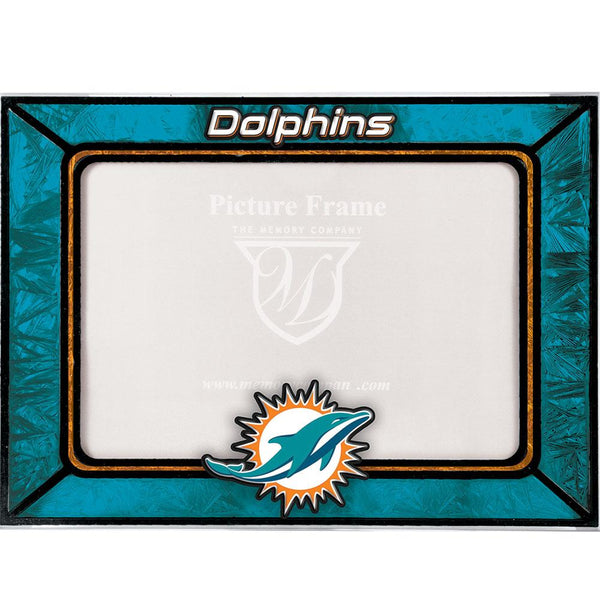 Art Glass Frame Dolphins - Sports Collectibles, Sports Memorabilia, Sports Fan Shop, Sports Gifts