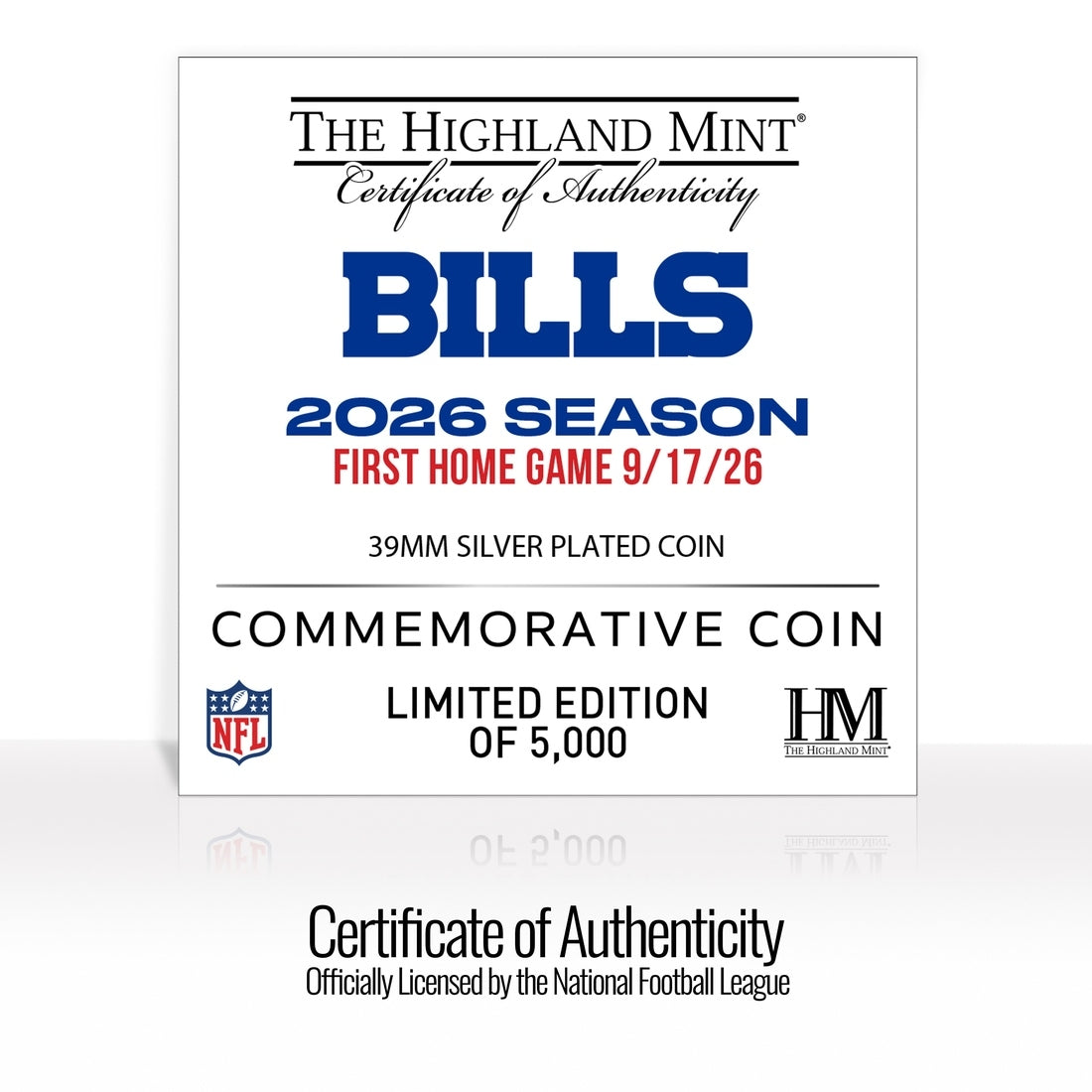 Buffalo Bills Inaugural Game at Highmark Stadium Silver-Plated Matchup Coin - Sports Gifts, Sports Memorabilia, Sports Collectibles, Fan Shop