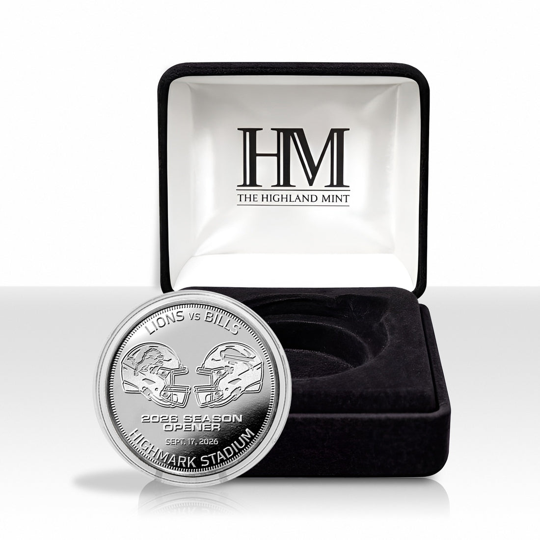 Buffalo Bills Inaugural Game at Highmark Stadium Silver-Plated Matchup Coin - Sports Gifts, Sports Memorabilia, Sports Collectibles, Fan Shop