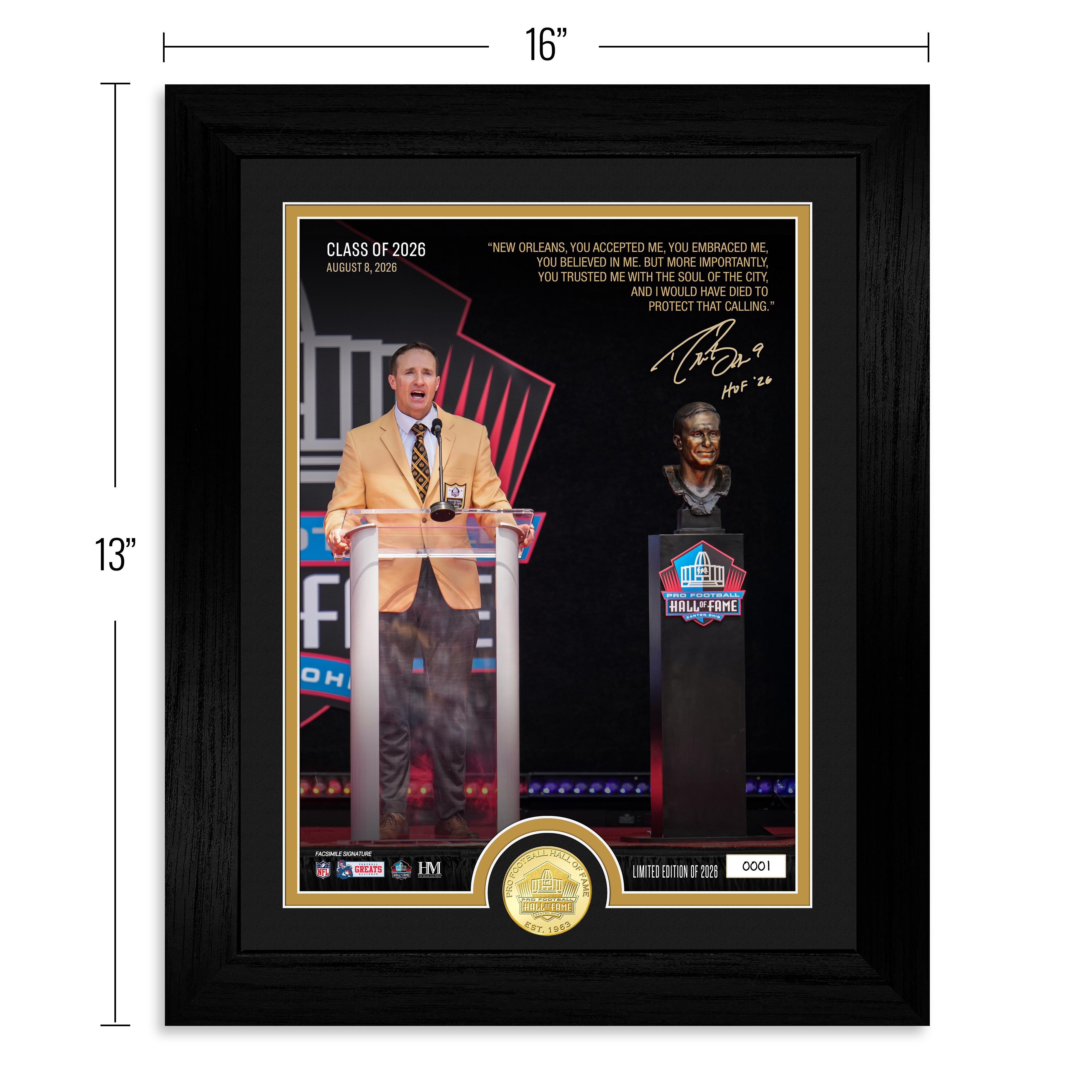 Drew Brees Pro Football Hall of Fame Induction Bronze Coin Photo Mint - Sports Gifts, Sports Memorabilia, Sports Collectibles, Fan Shop