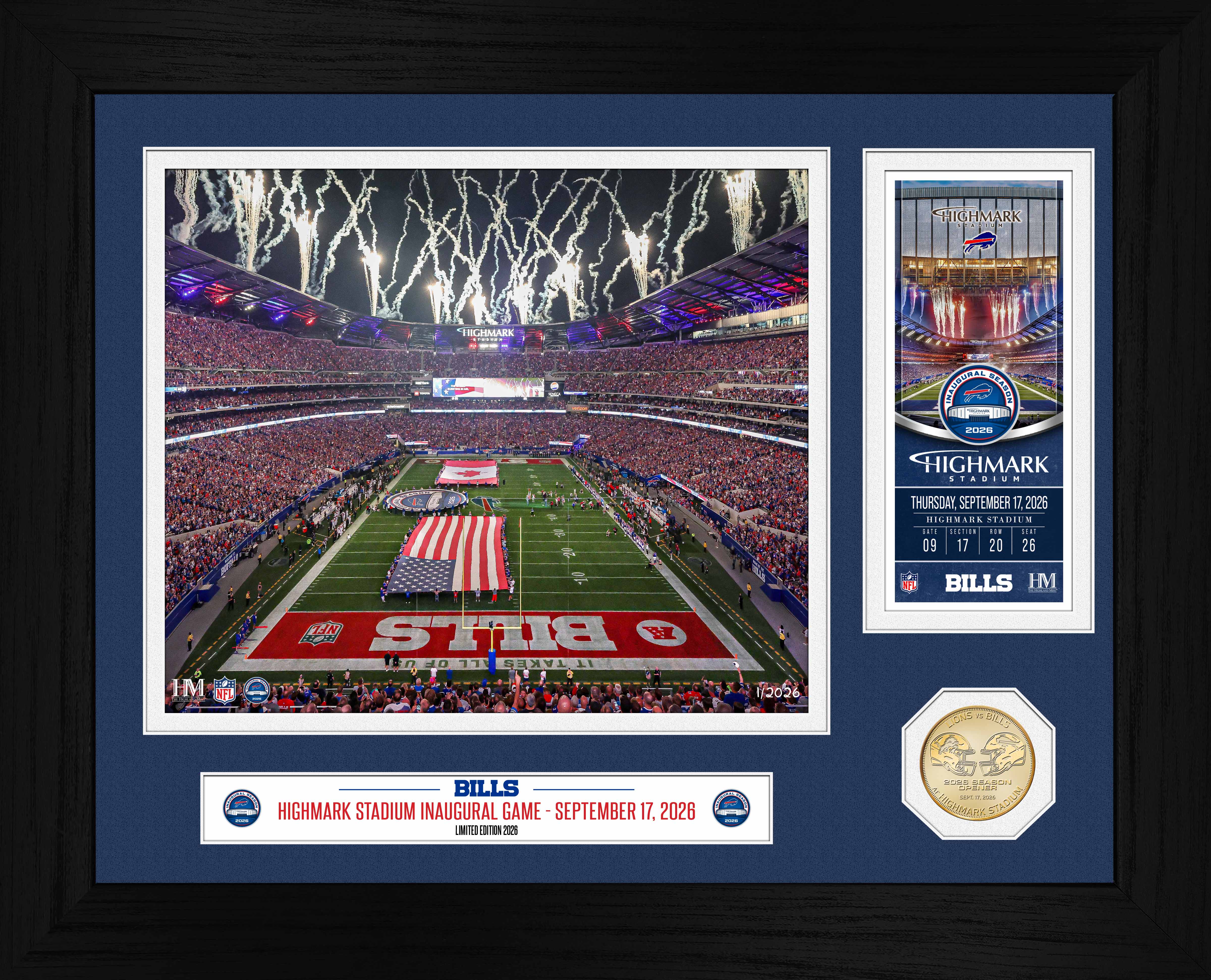 Buffalo Bills Highmark Stadium Inaugural Home Game Bronze Coin Photo Mint