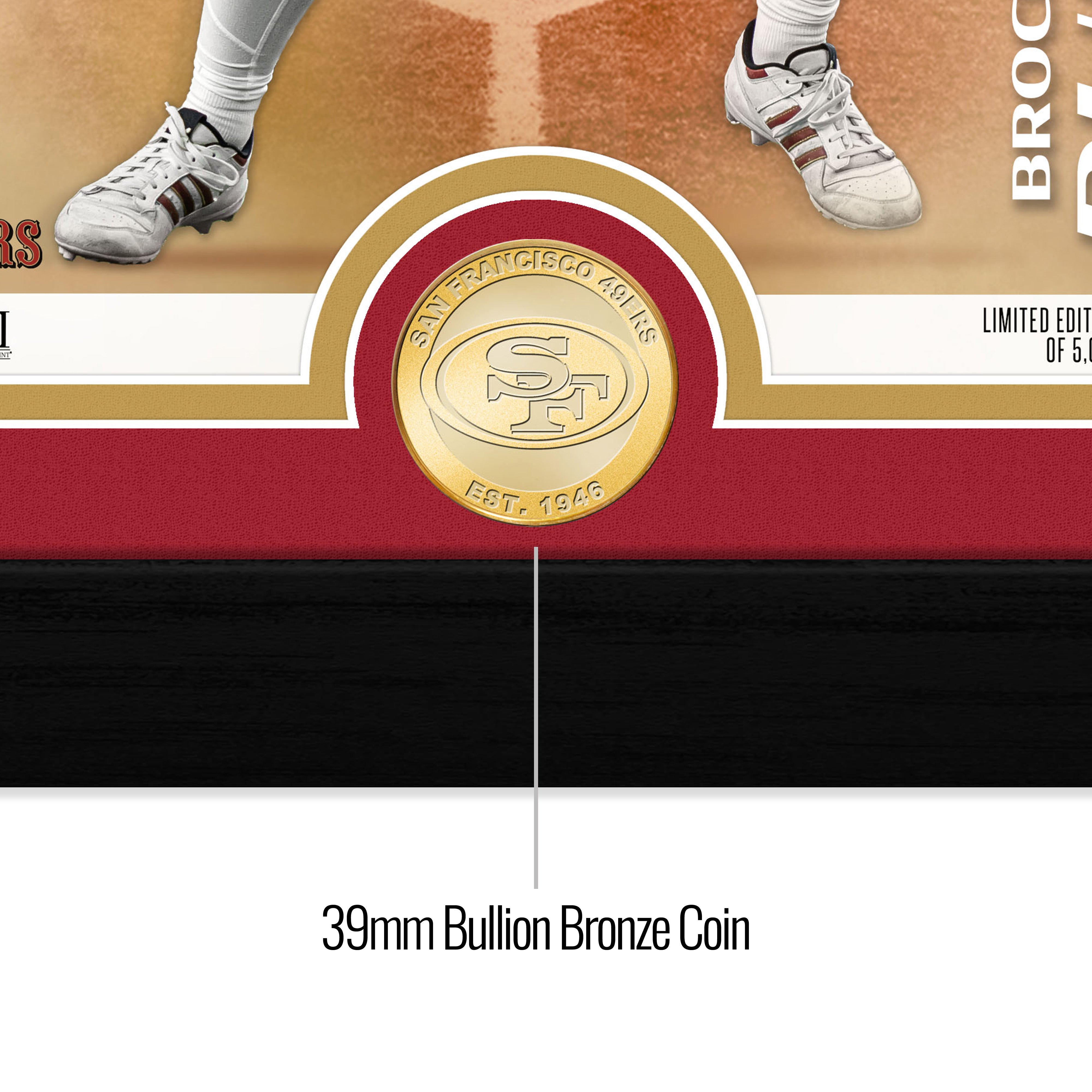 Brock Purdy Challenger Bronze Coin Photo Mint - Sports Gifts, Sports Memorabilia, Sports Collectibles, Fan Shop