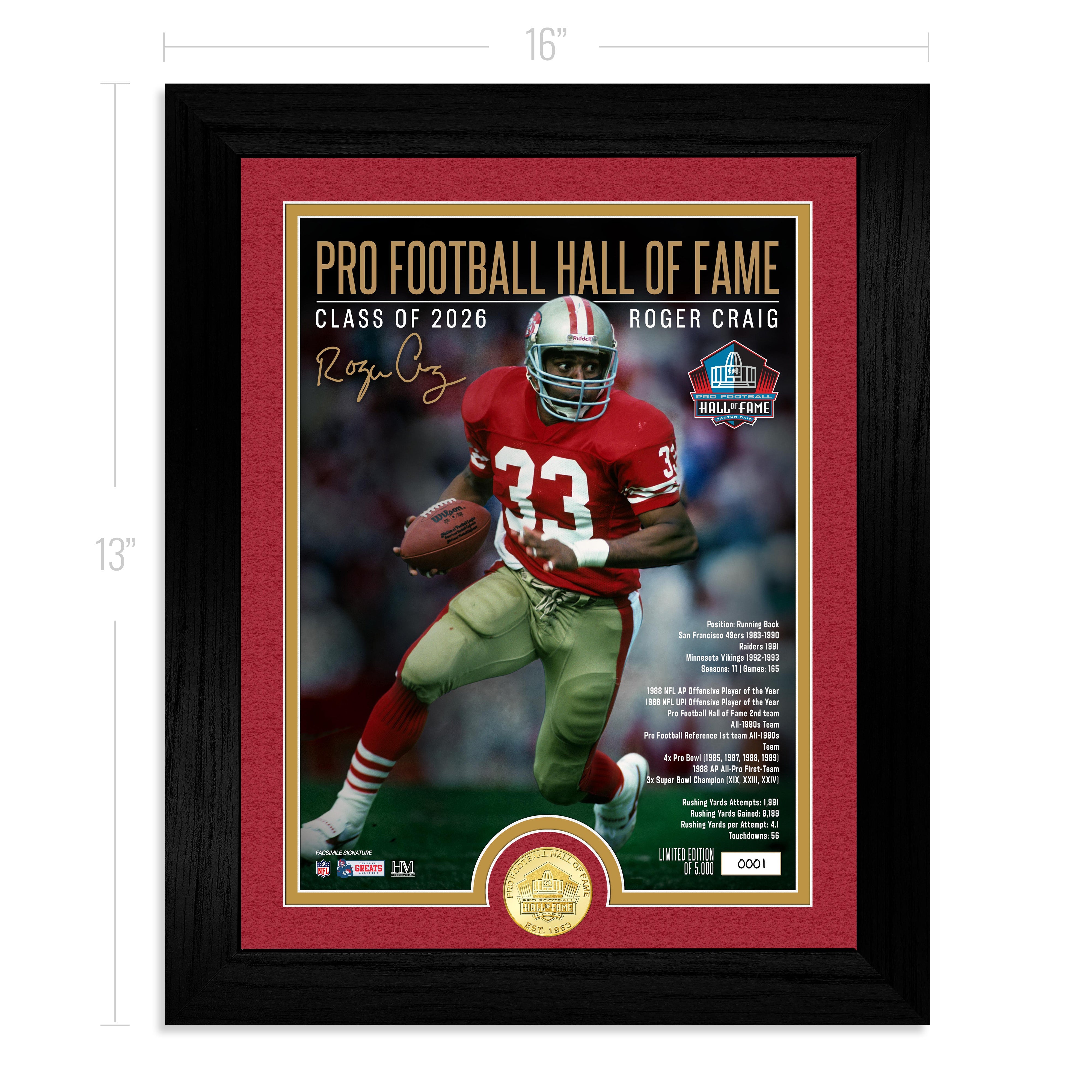 Roger Craig 2026 NFL Hall of Fame Induction Bronze Coin Photo Mint - Sports Gifts, Sports Memorabilia, Sports Collectibles, Fan Shop