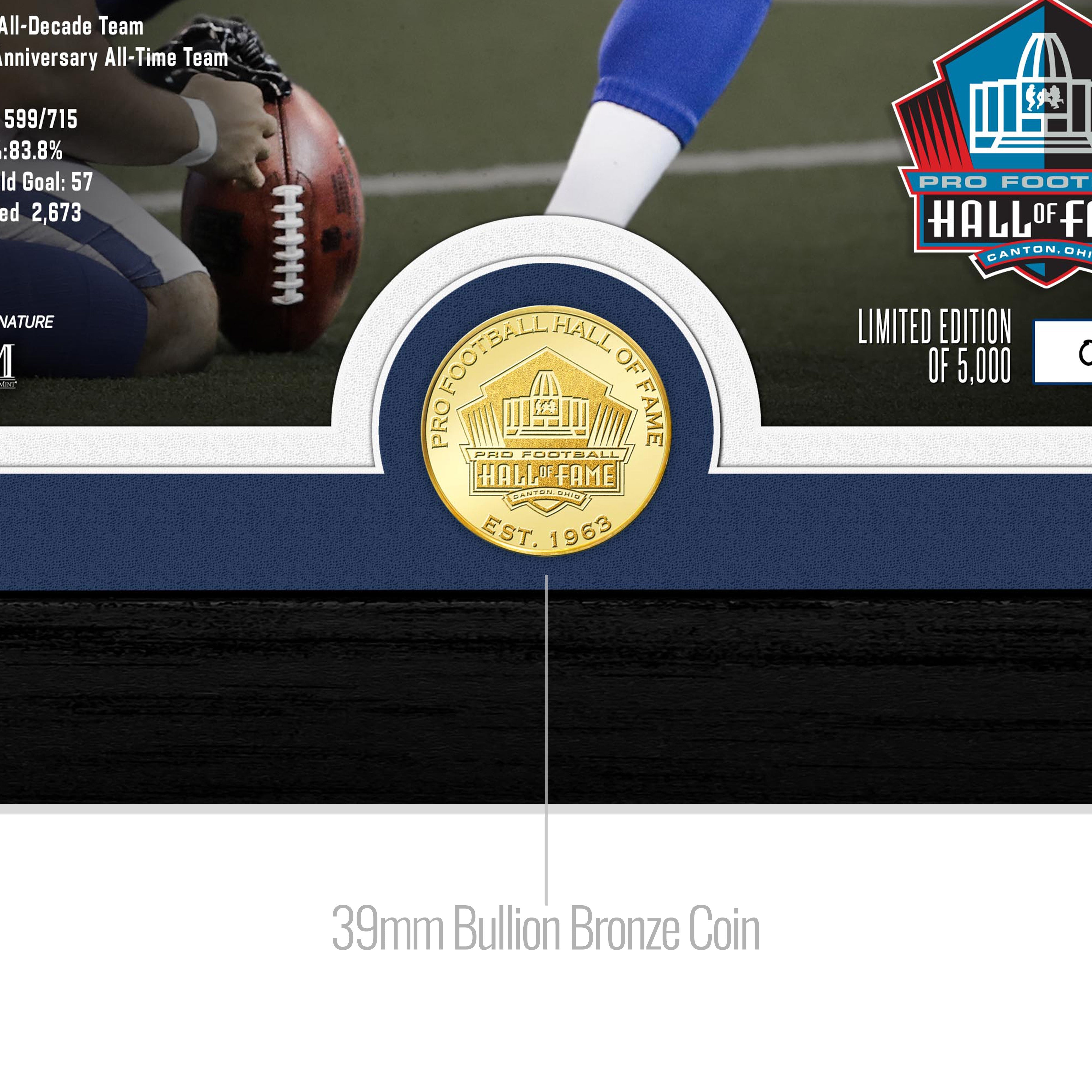 Adam Vinatieri Colts 2026 NFL Hall of Fame Induction Bronze Coin Photo Mint - Sports Gifts, Sports Memorabilia, Sports Collectibles, Fan Shop