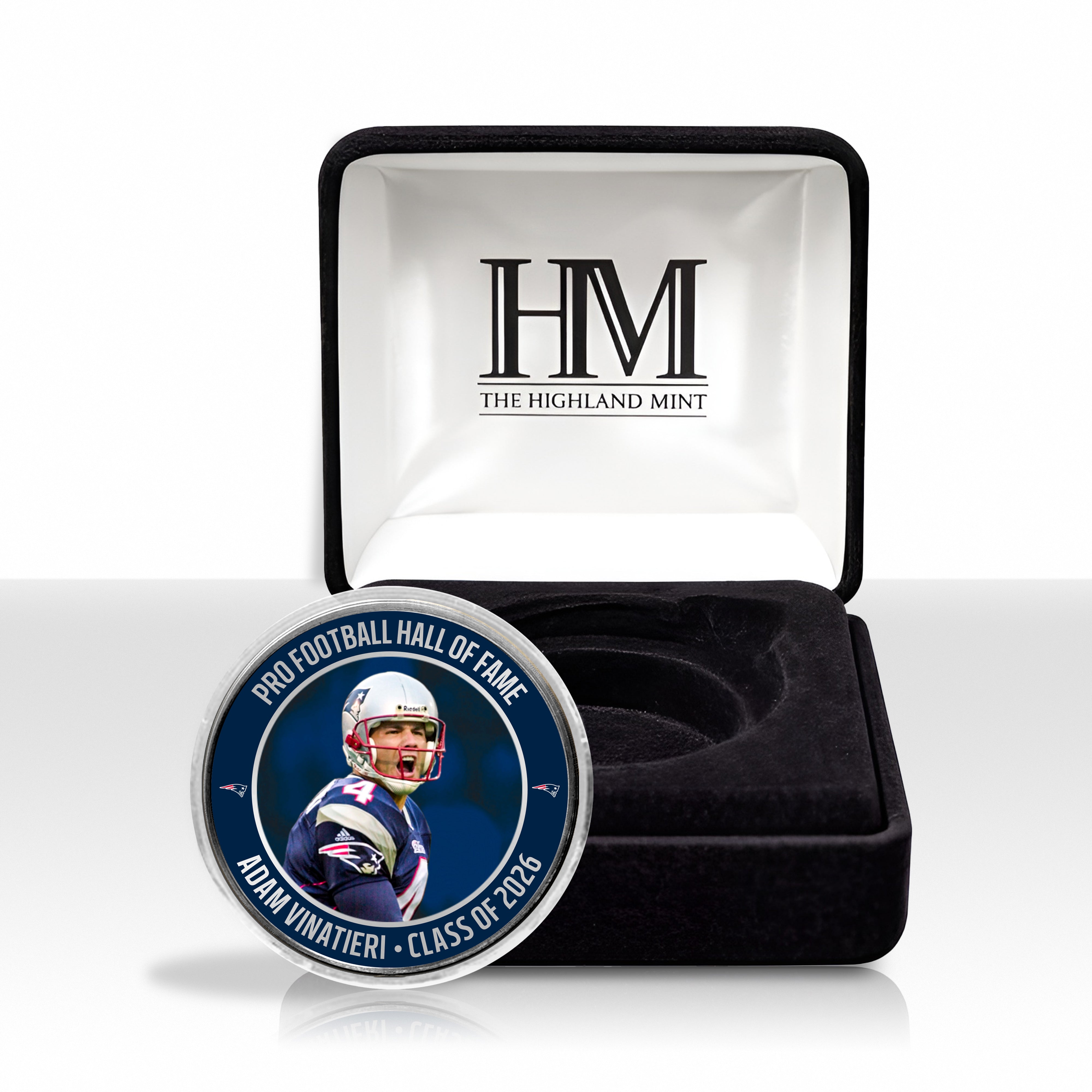 Adam Vinatieri Patriots 2026 NFL Hall of Fame Induction Silver Plated Coin - Sports Gifts, Sports Memorabilia, Sports Collectibles, Fan Shop
