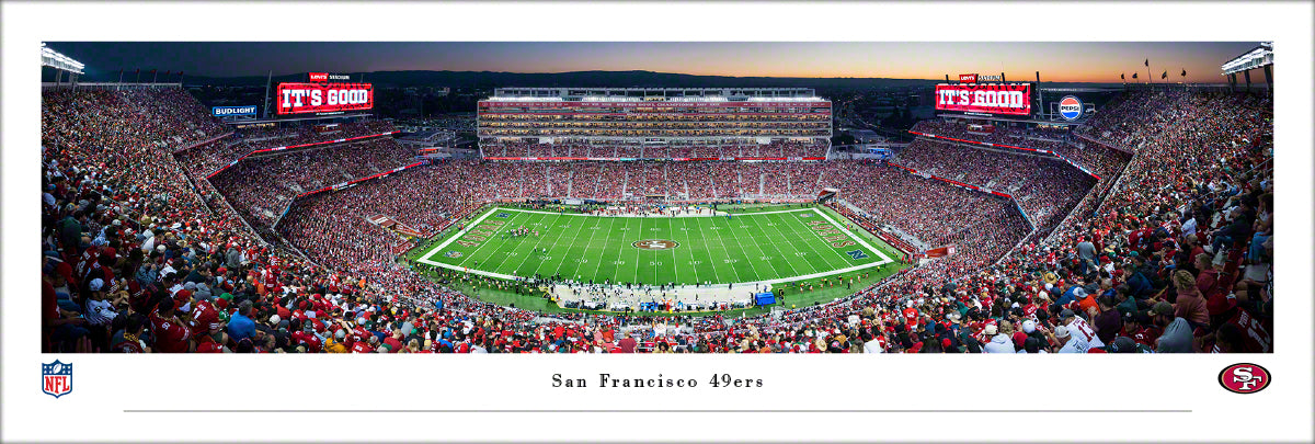 San Francisco 49ers Stadium Panorama Photo 50 Yard Line Levi's Stadium 13.5 x 40 - Sports Gifts, Sports Memorabilia, Sports Collectibles, Fan Shop