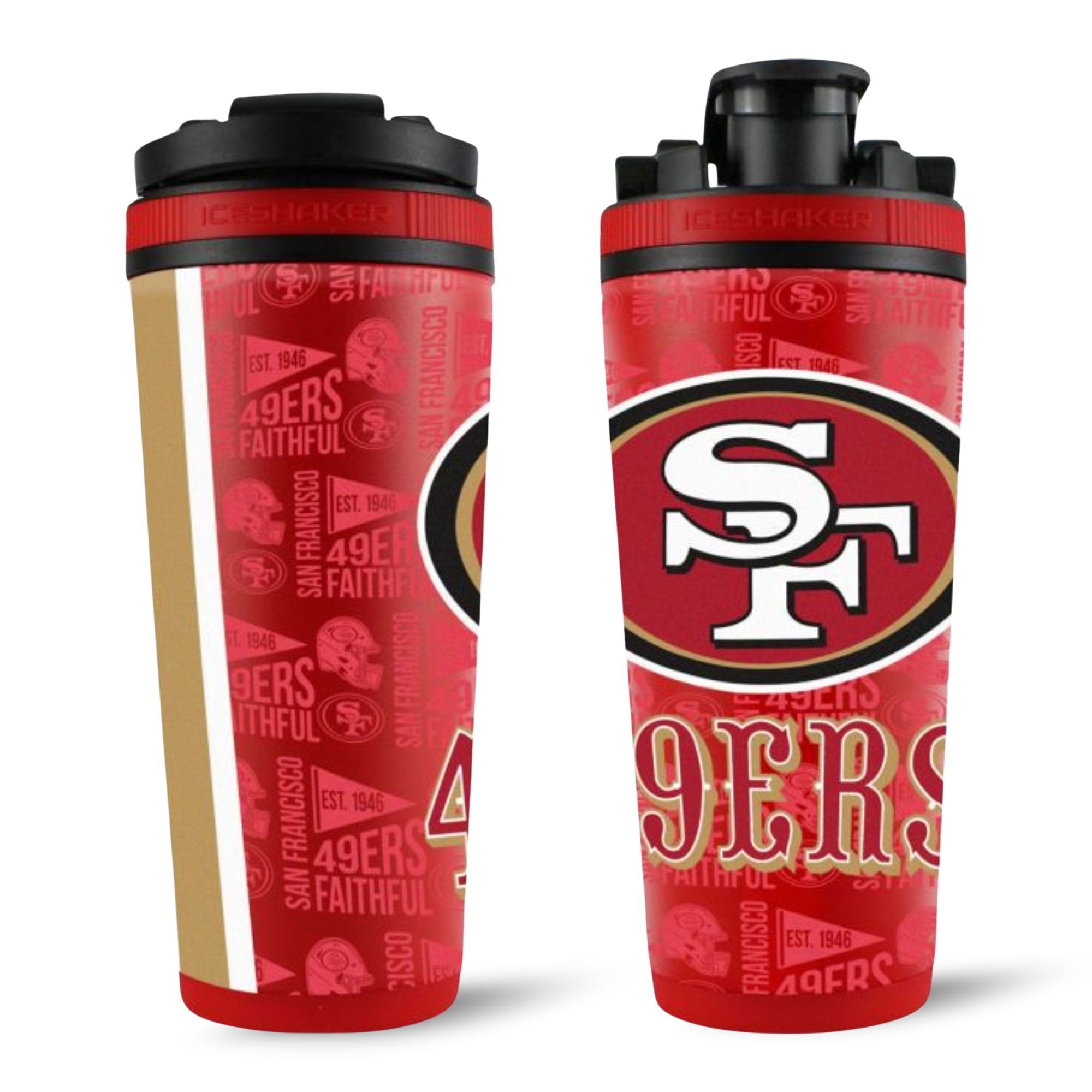 Officially Licensed San Francisco 49ers 26oz Ice Shaker - Sports Gifts, Sports Memorabilia, Sports Collectibles, Fan Shop