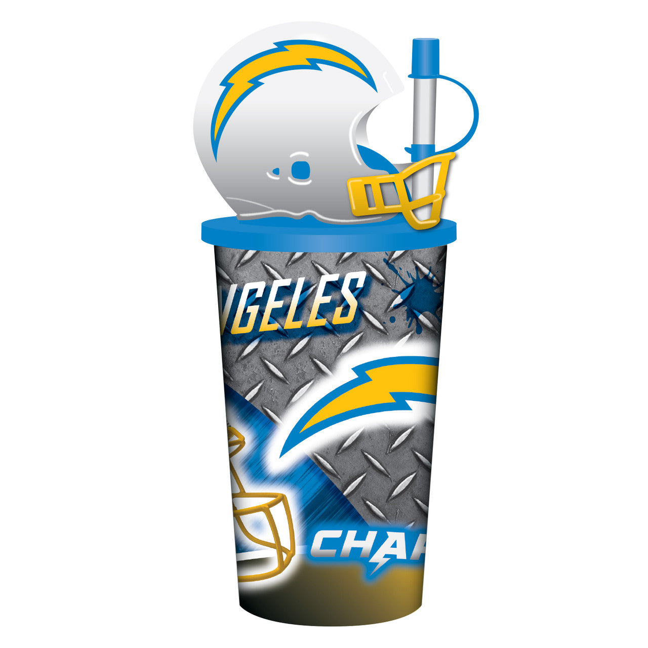 Los Angeles Chargers Helmet Cup 32oz Plastic with Straw - Sports Collectibles, Sports Memorabilia, Sports Fan Shop, Sports Gifts