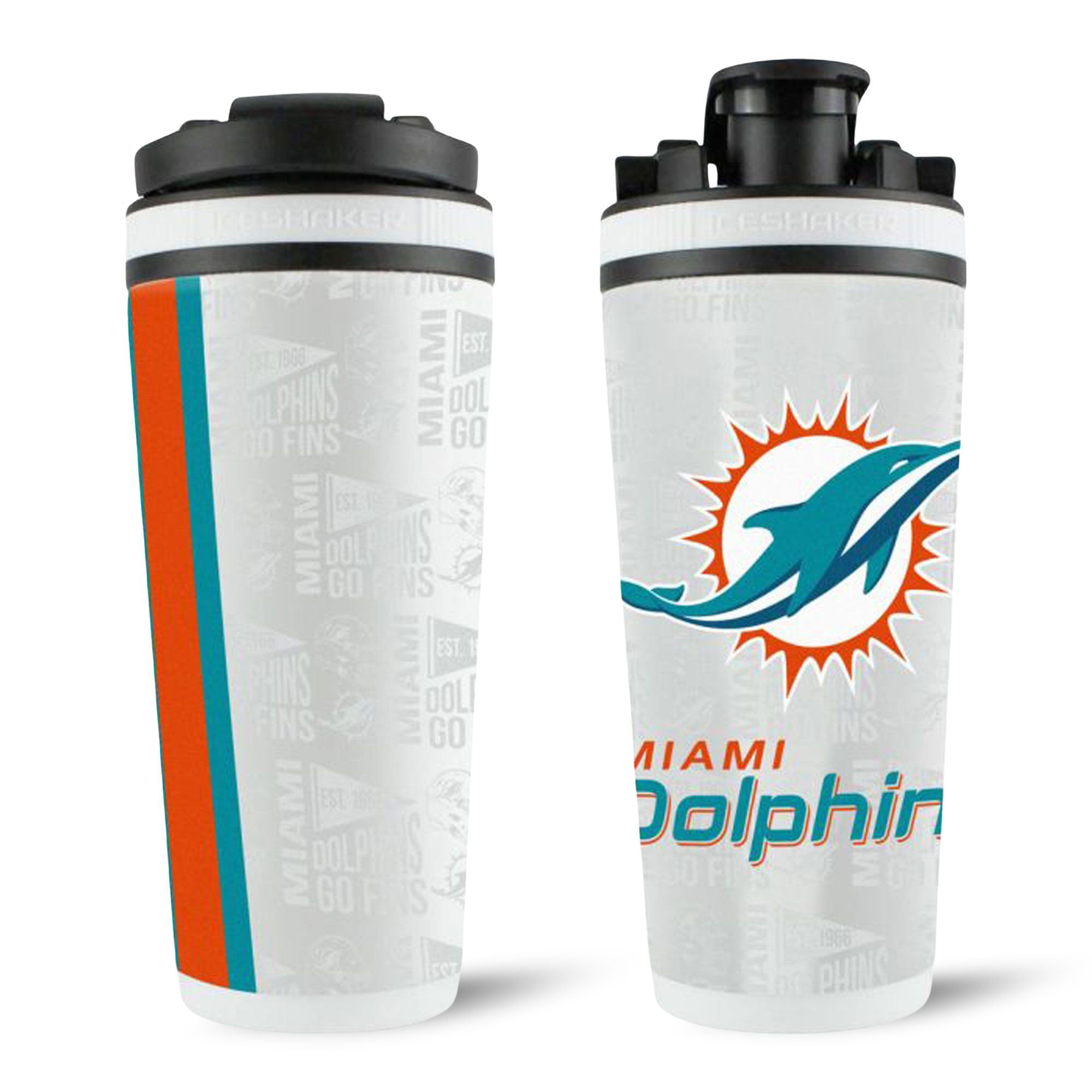Officially Licensed Miami Dolphins 26oz Ice Shaker - Sports Gifts, Sports Memorabilia, Sports Collectibles, Fan Shop