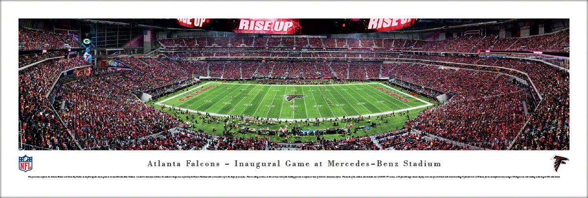 ATLANTA FALCONS PANORAMIC PICTURE - MERCEDES-BENZ STADIUM 13.5"x40" - Sports Gifts, Sports Memorabilia, Sports Collectibles, Fan Shop