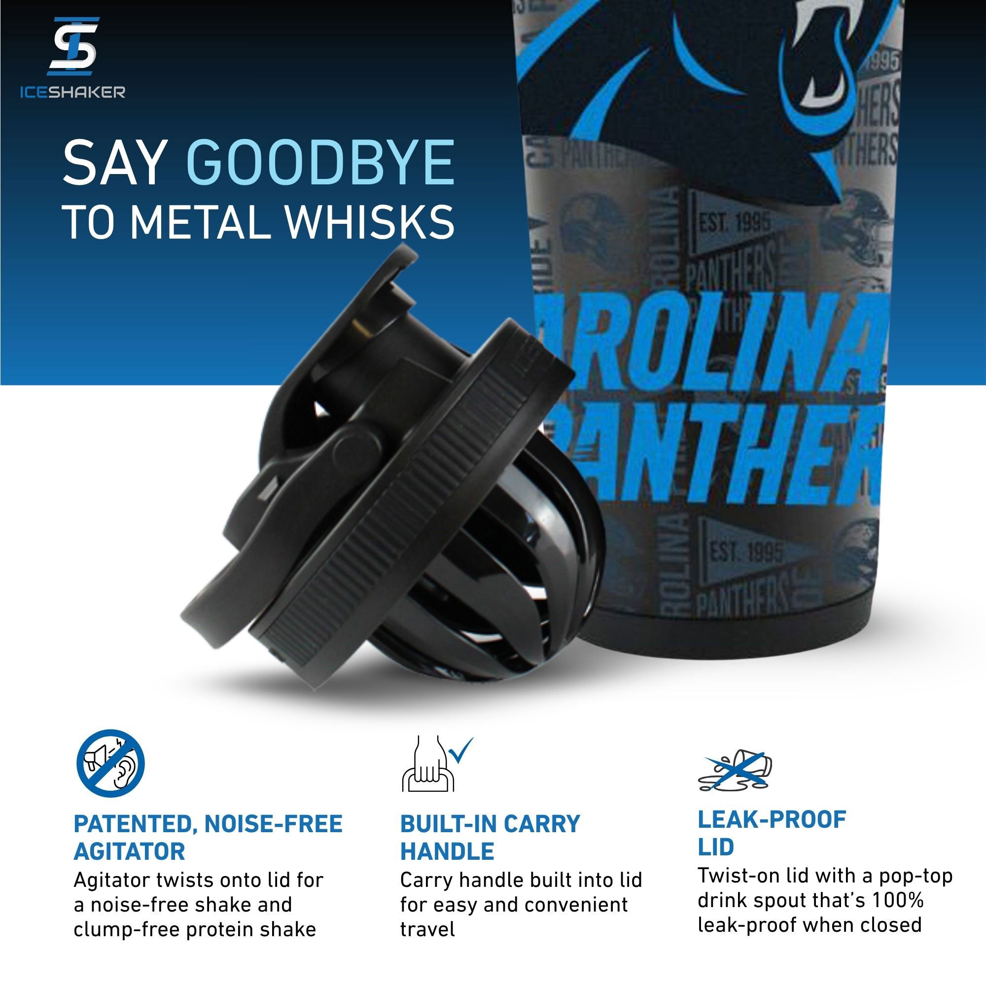 Officially Licensed Carolina Panthers 26oz Ice Shaker