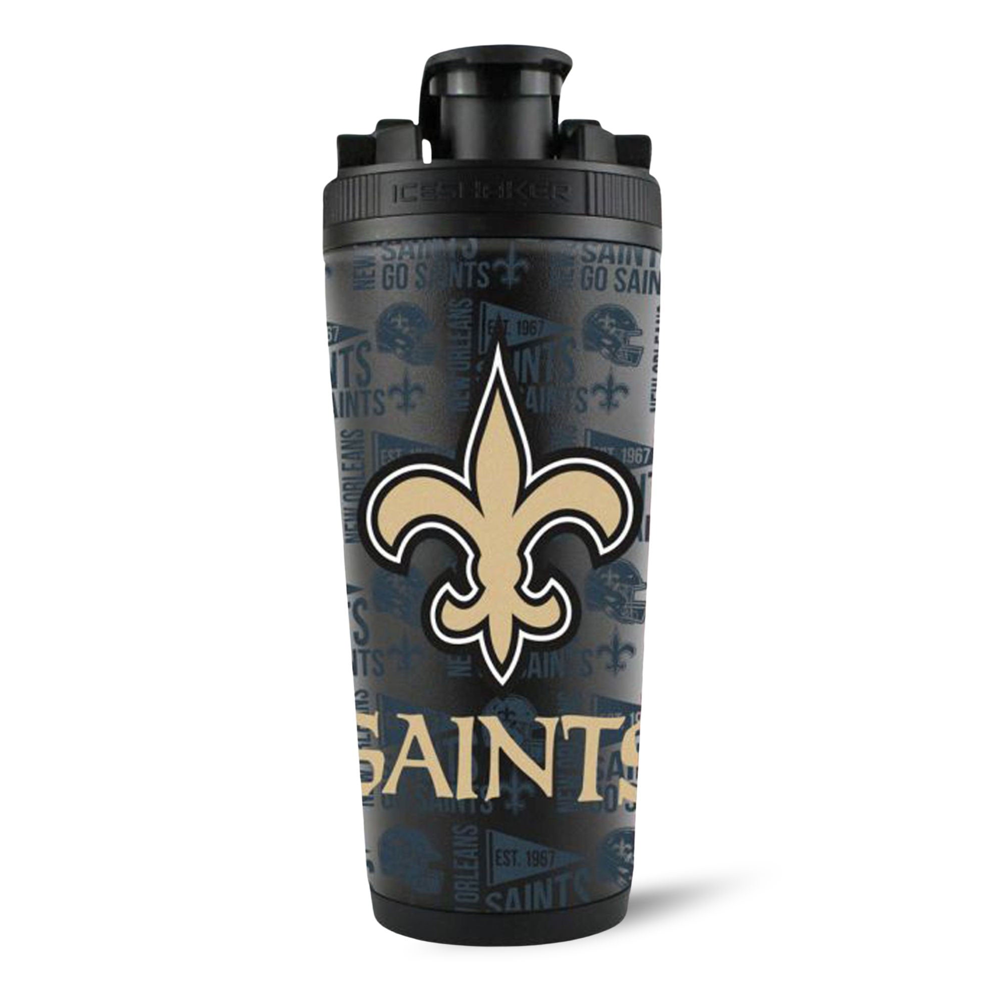 Officially Licensed New Orleans Saints 26oz Ice Shaker - Sports Gifts, Sports Memorabilia, Sports Collectibles, Fan Shop